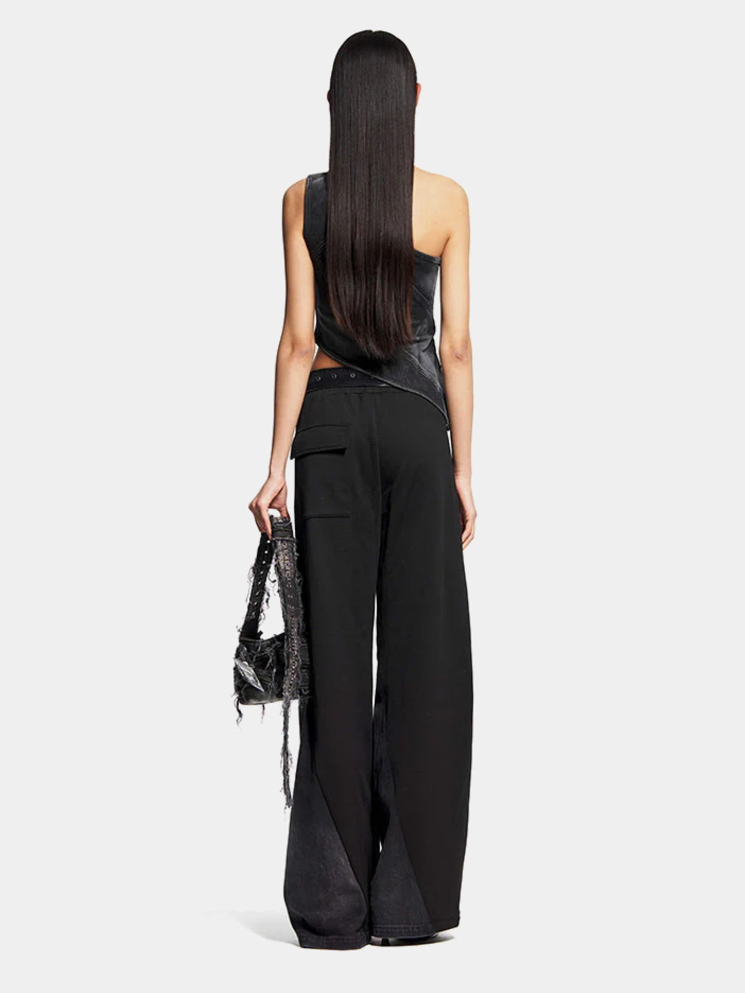 Женский топ MARRKNULL Asymmetric Denim Black