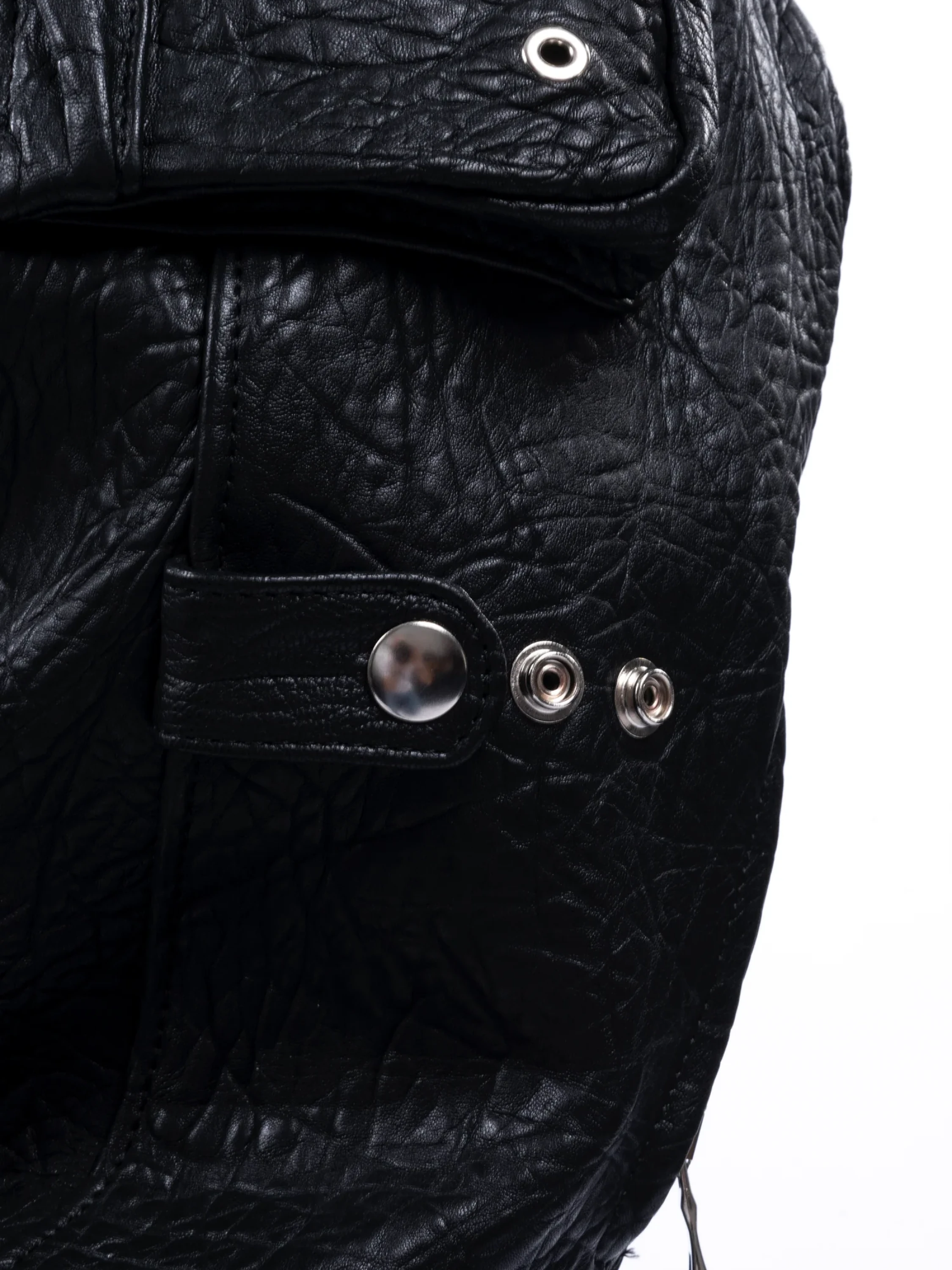 Куртка NO/FAITH STUDIOS Dried Concrete Leather Hoodie Black