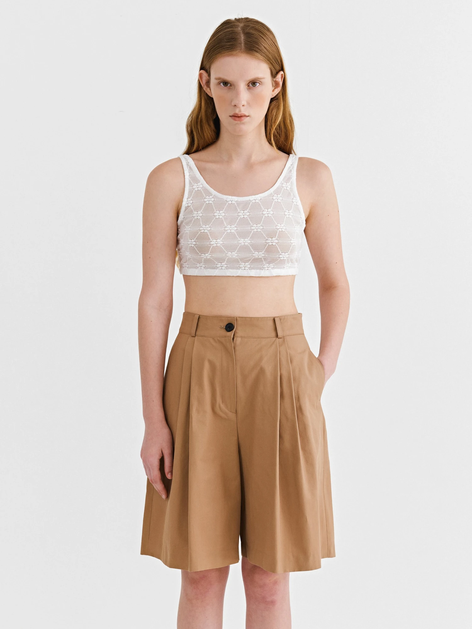 Женские шорты EPINGLER Cotton Blended Bermuda Beige