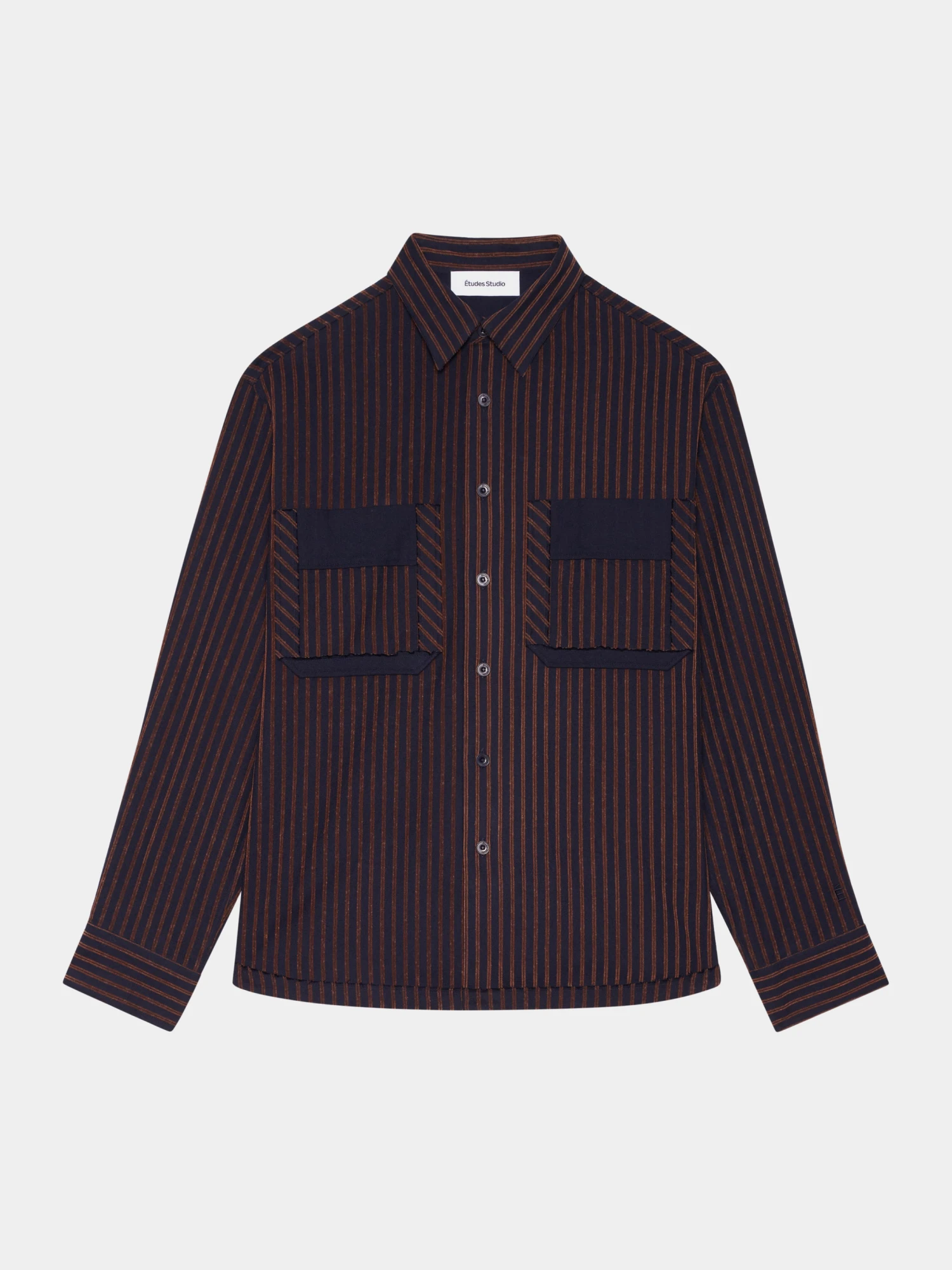 Рубашка Études Flannel Striped Navy