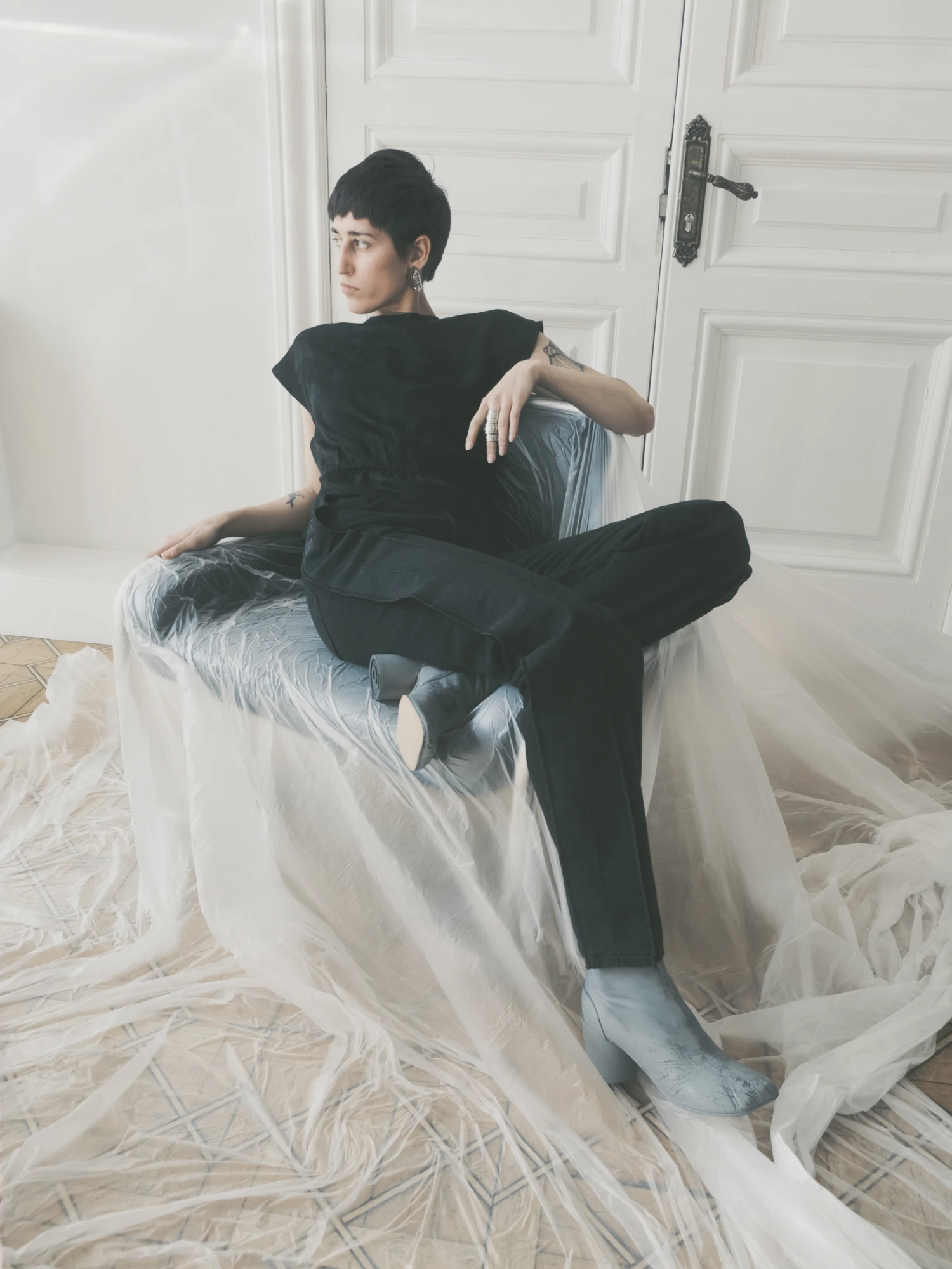 Женский топ MM6 Maison Margiela Jacquard Black