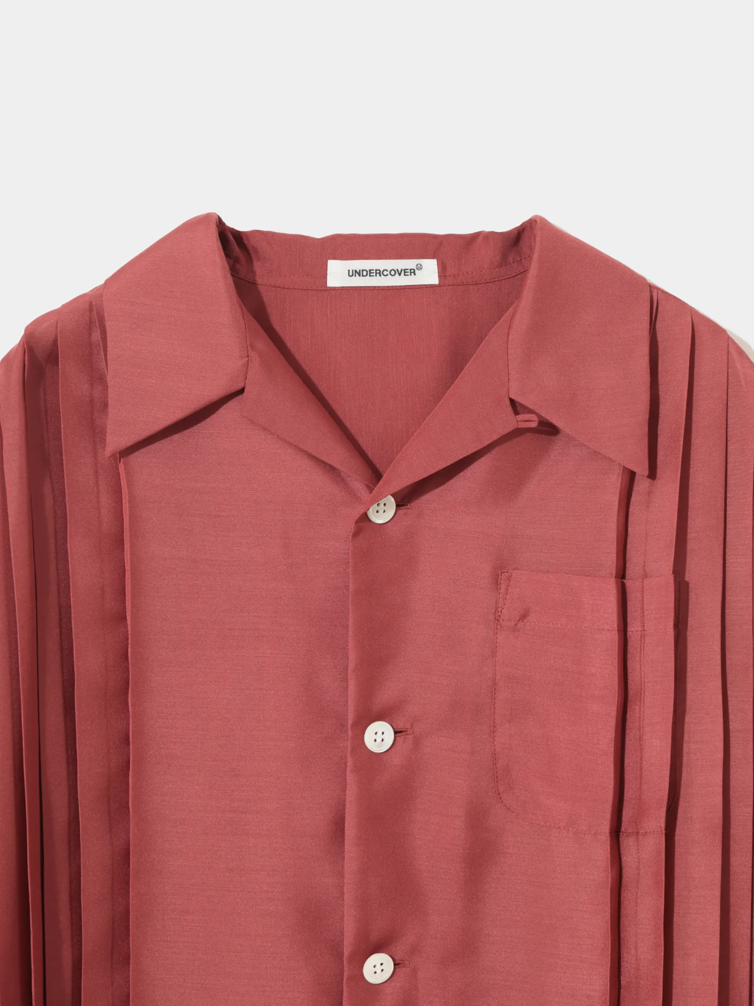 Женская рубашка UNDERCOVER Pleated Mix Open Collar Top Red