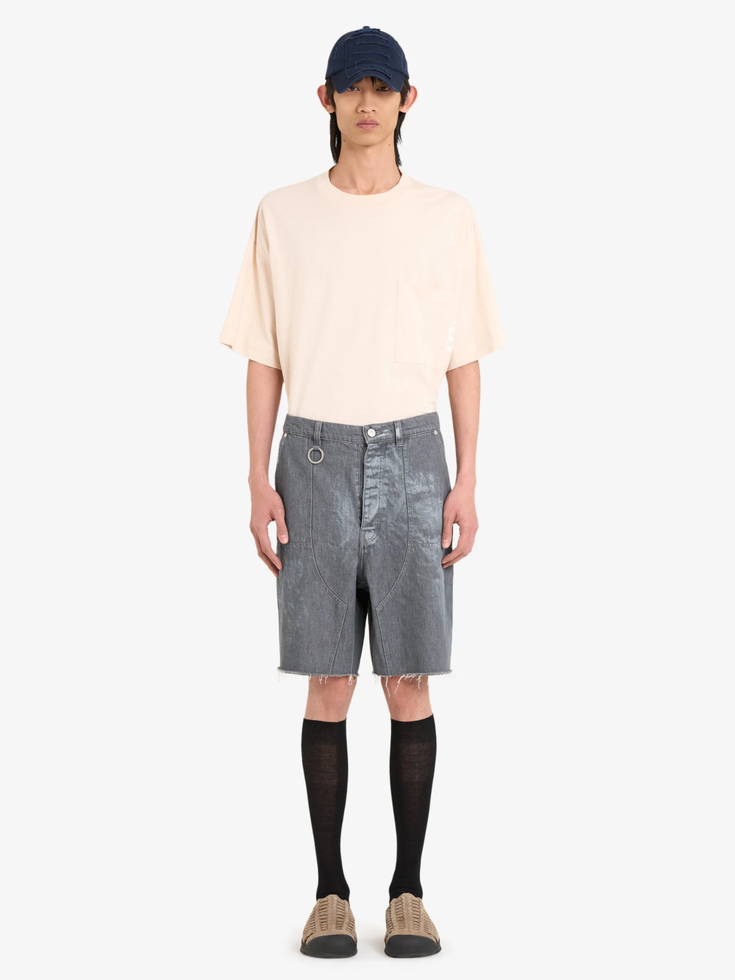 Шорты Études Loose Jeans Shorts Paint Grey