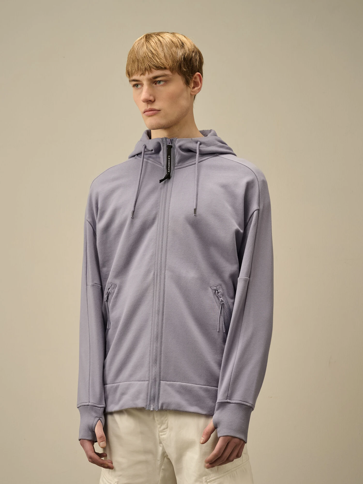 Зип-худи C.P. Company Diagonal Raised Fleece Goggle Lavender Violet