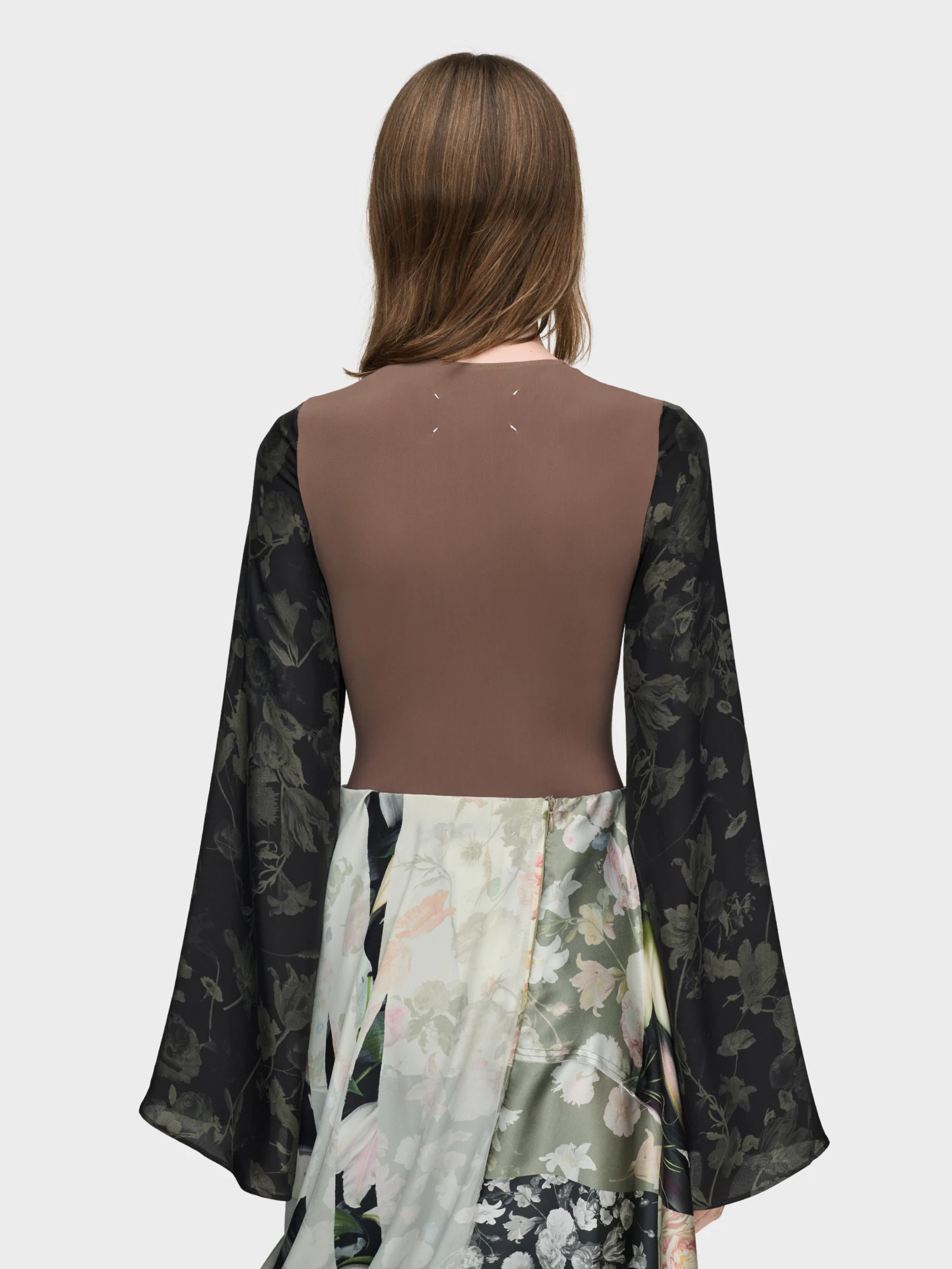 Женское боди Maison Margiela Bodysuit With Flared Sleeves Brown