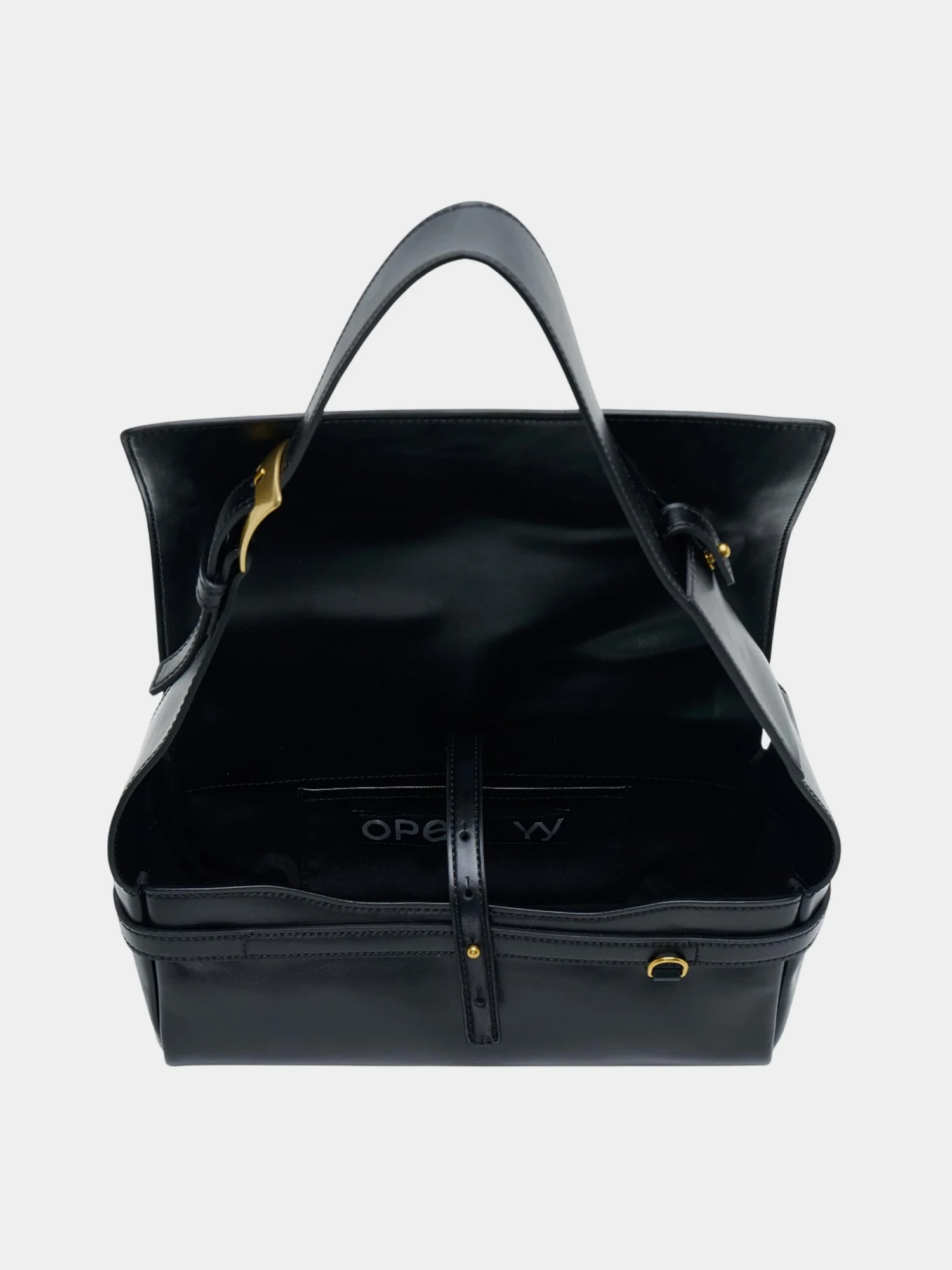 Женская сумка OPEN YY Leather Belting Duffle Black