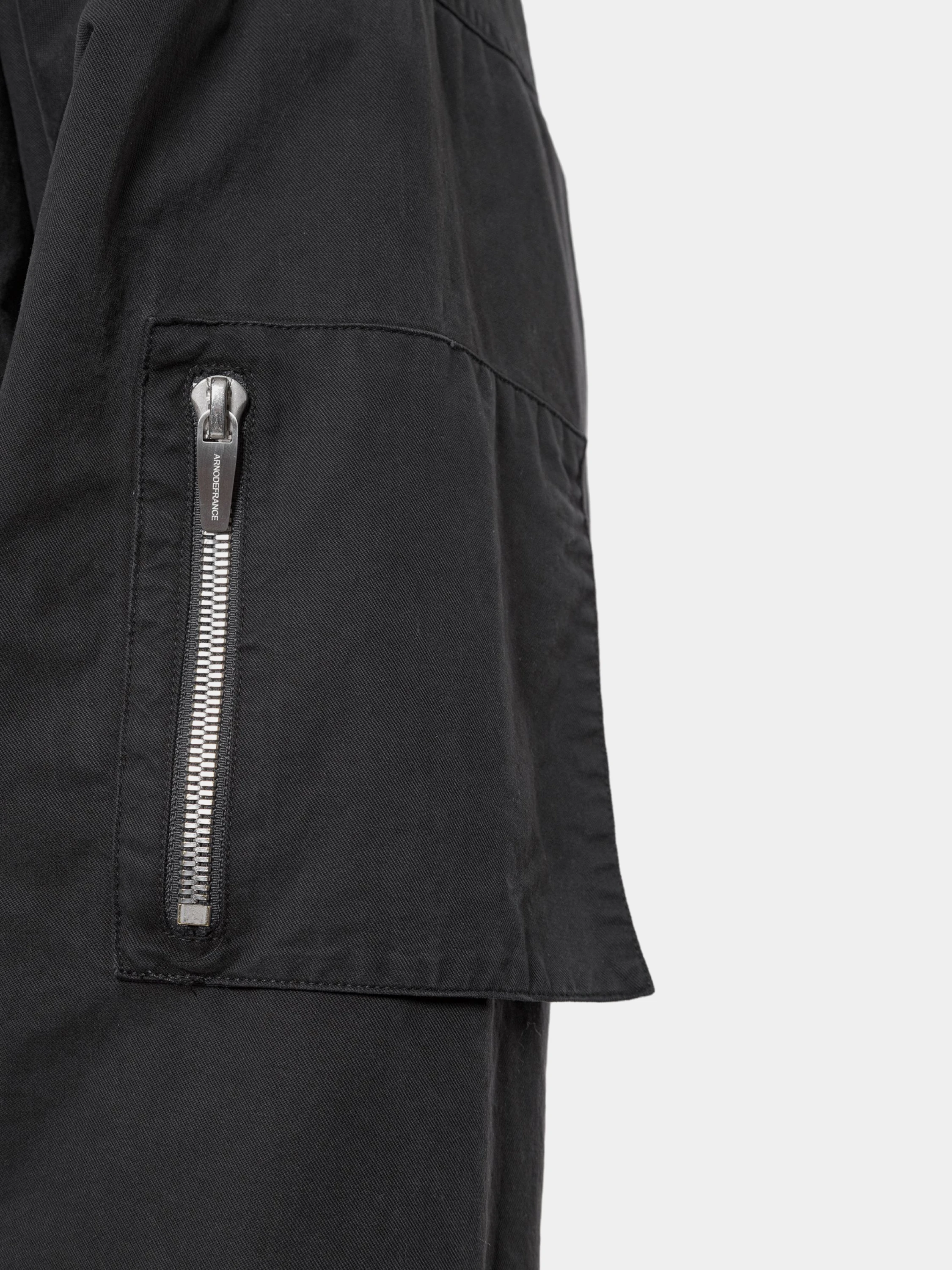 Бомбер ARNODEFRANCE Collarless Bomber Washed Black