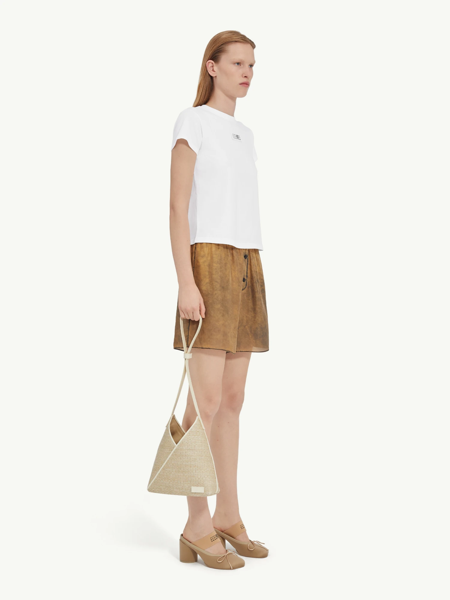 Женская футболка MM6 Maison Margiela Numeric Cotton White