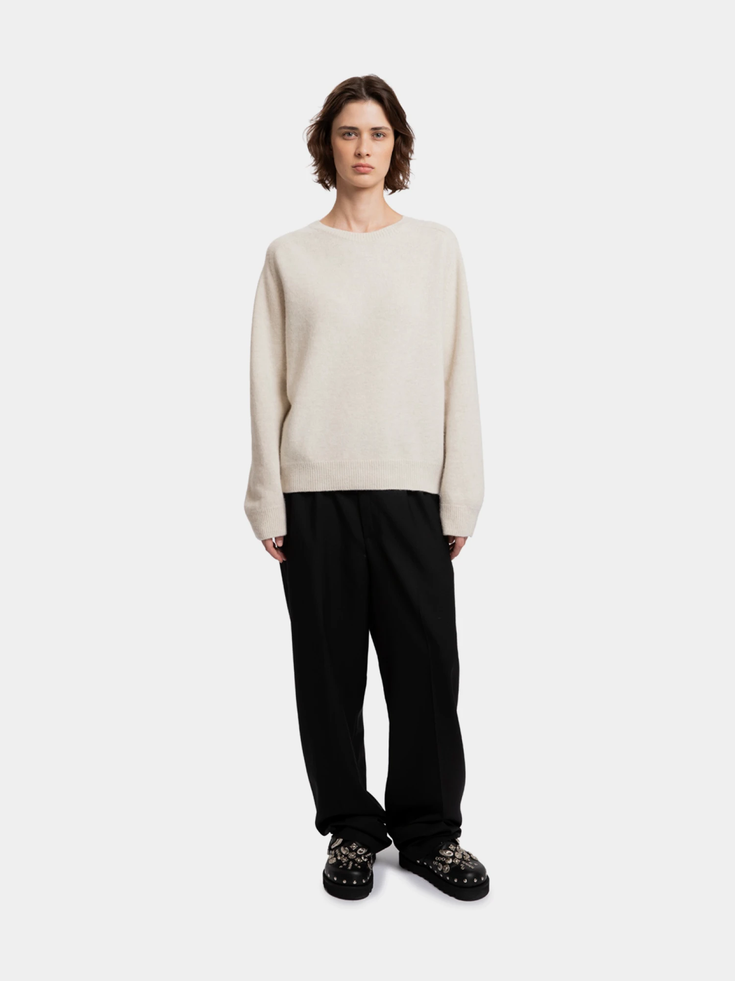 Женский свитер LE17SEPTEMBRE Cashmere Blend Raglan Oatmeal