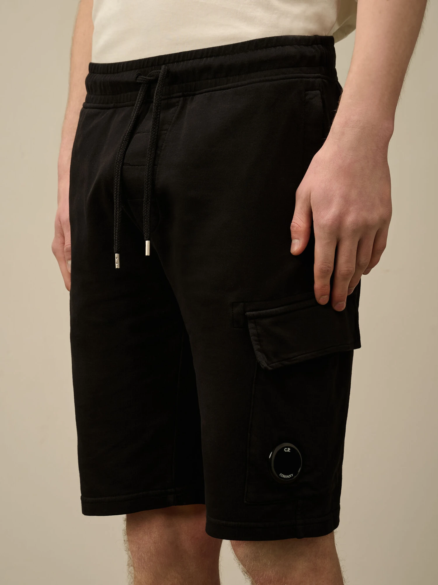 Шорты C.P. Company Light Fleece Cargo Lens Black