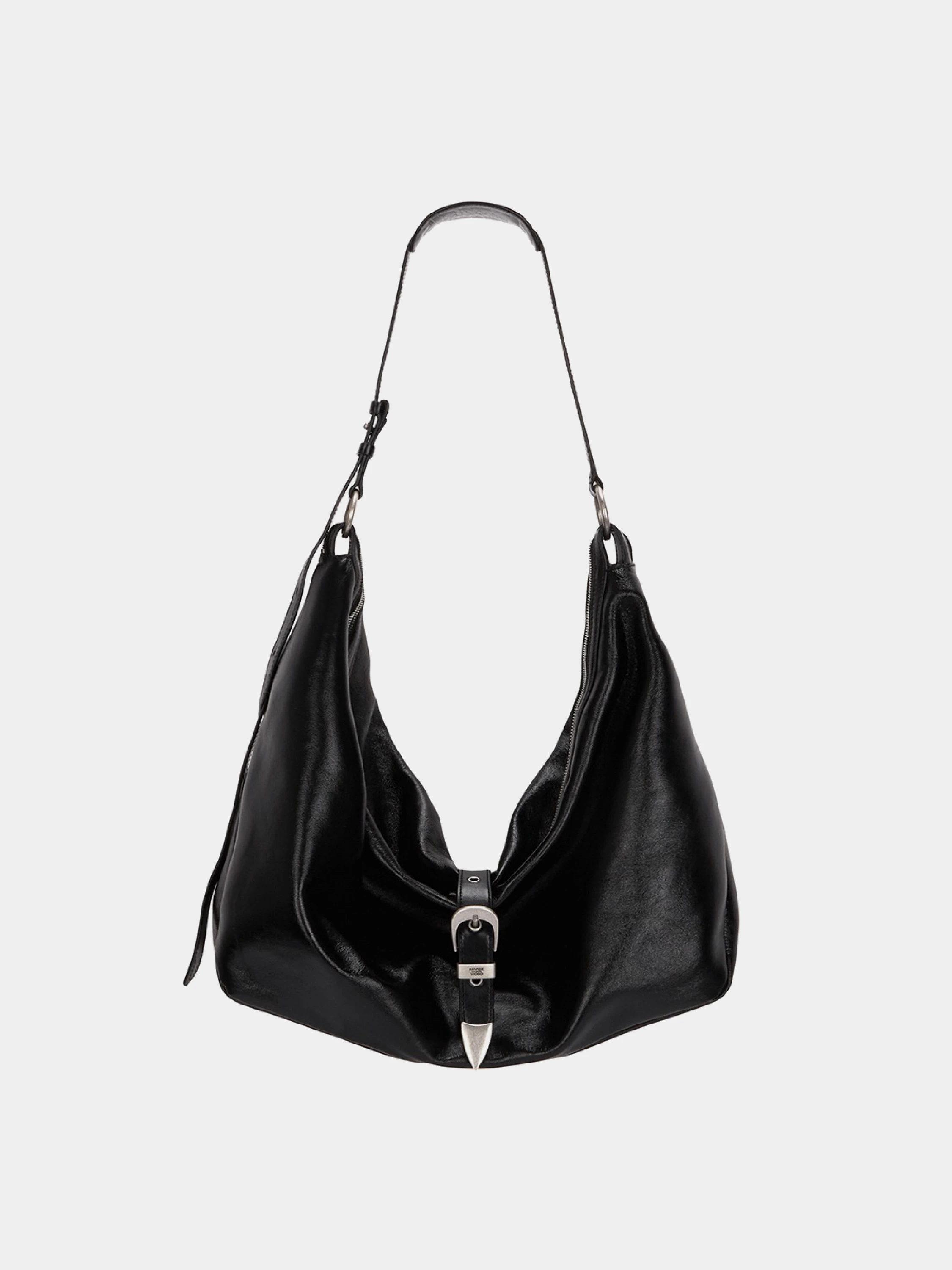 Сумка MARGESHERWOOD Belted Hobo Black Glossy Plain