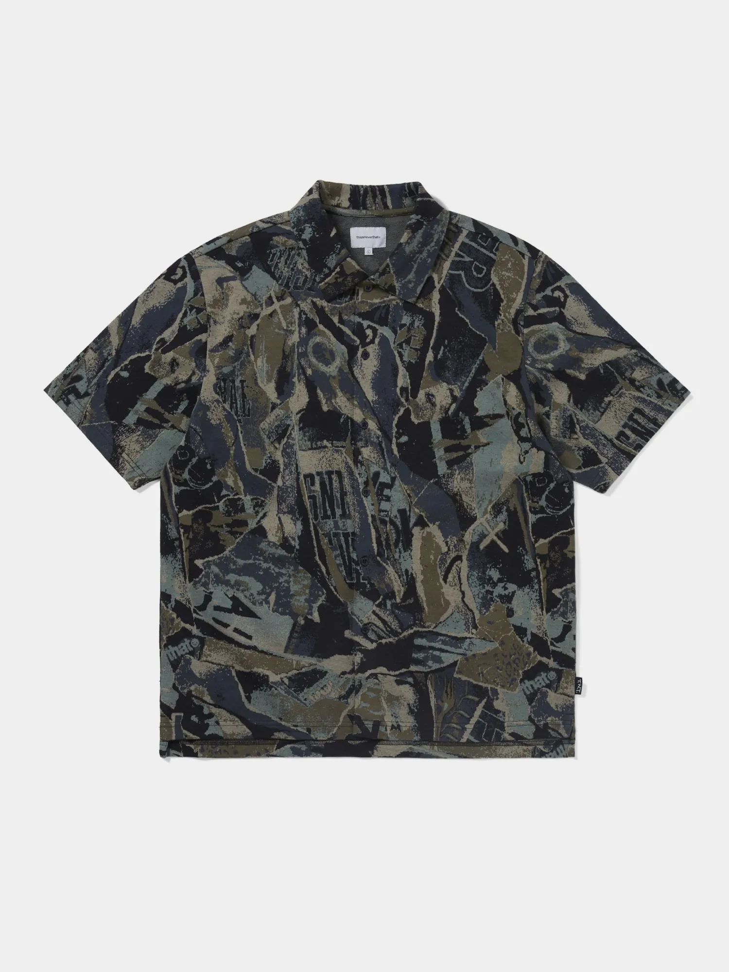 Рубашка thisisneverthat Jacquard Pattern Button Up Black