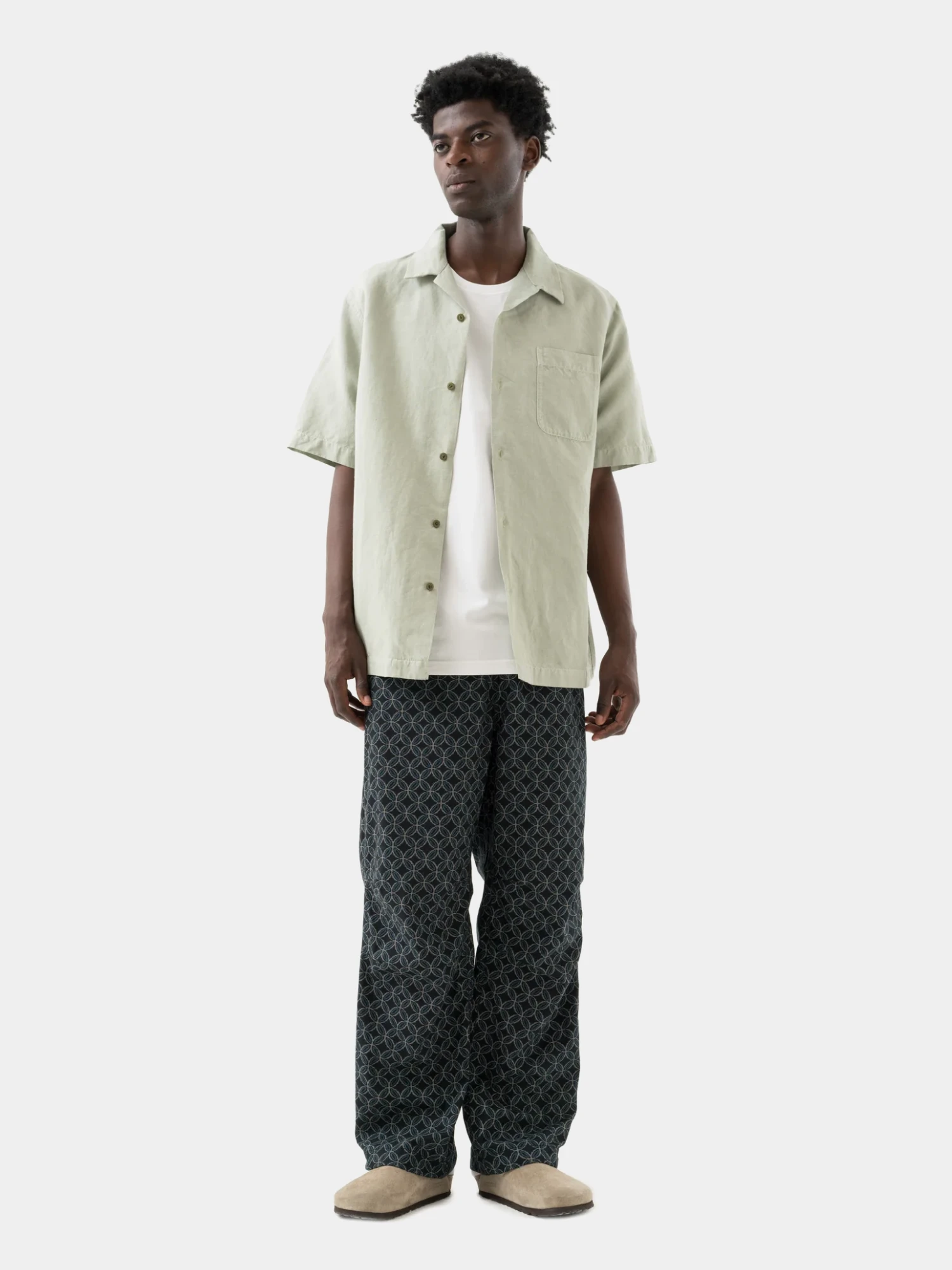 Рубашка MAHARISHI 5211 Hemp Camp Collar Shirt Sage