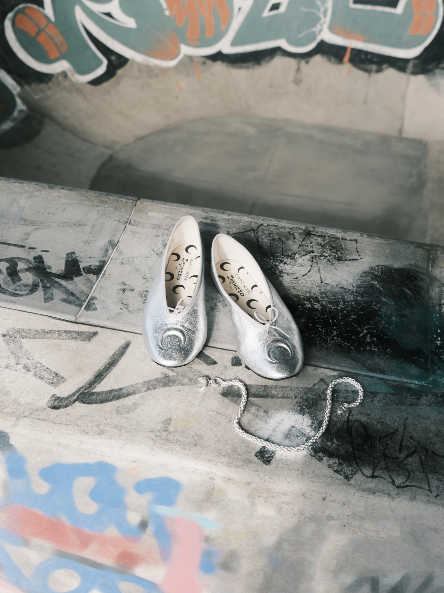 Женские балетки Marine Serre x Repetto Lilouh Ballet Flats Silver