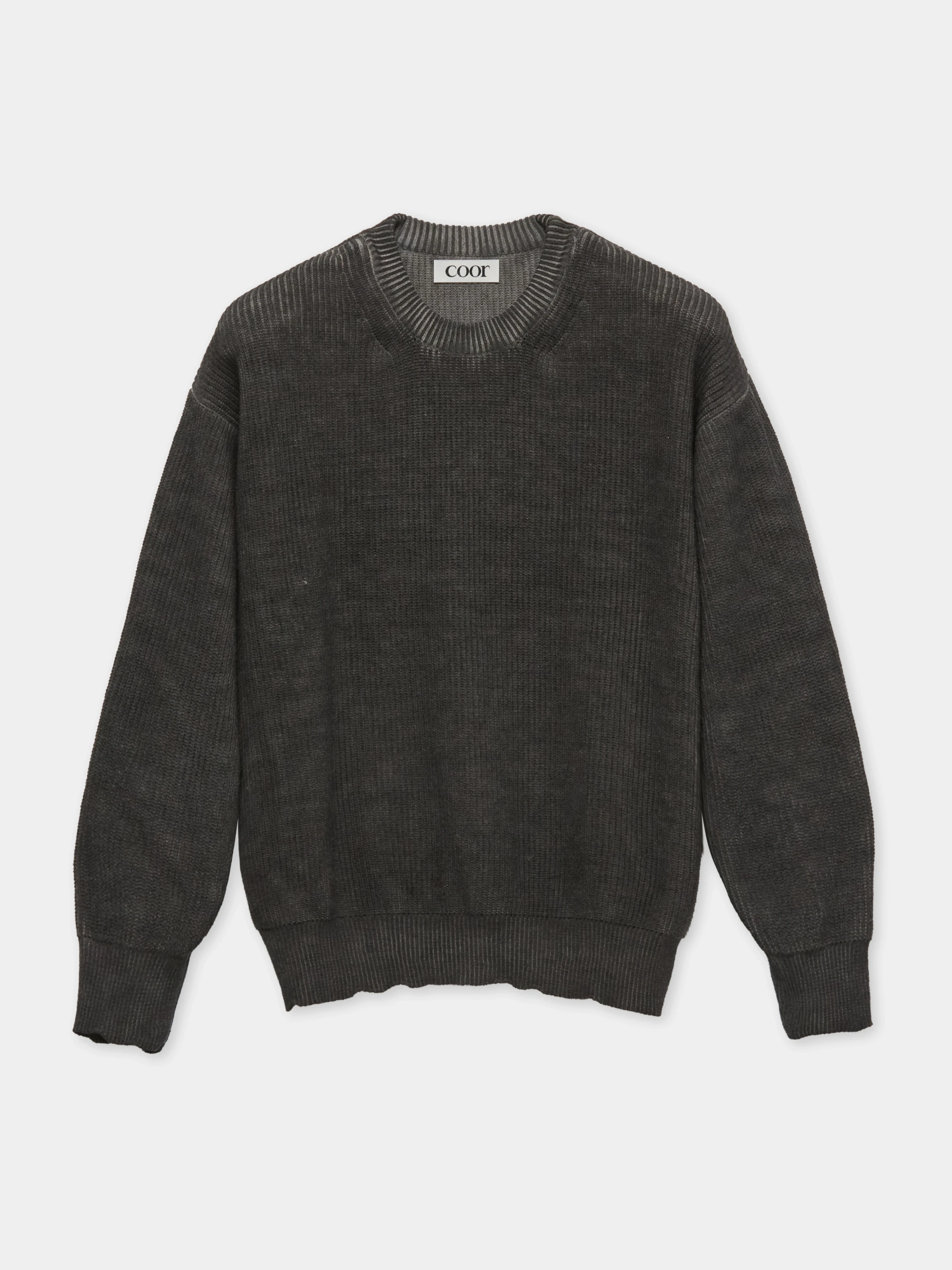 Свитер COOR Cutting Detail Dying Washed Charcoal