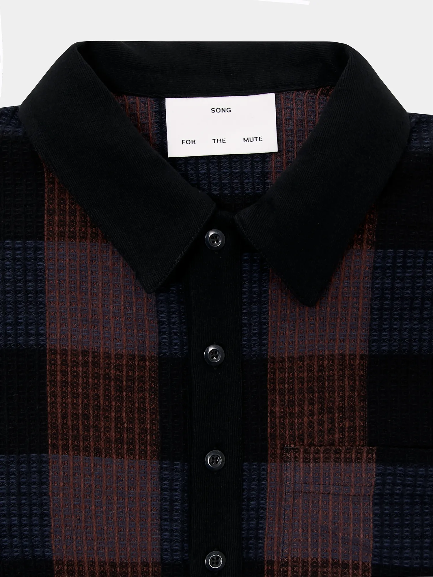 Лонгслив Song for the Mute L/S Polo Towel Check Black