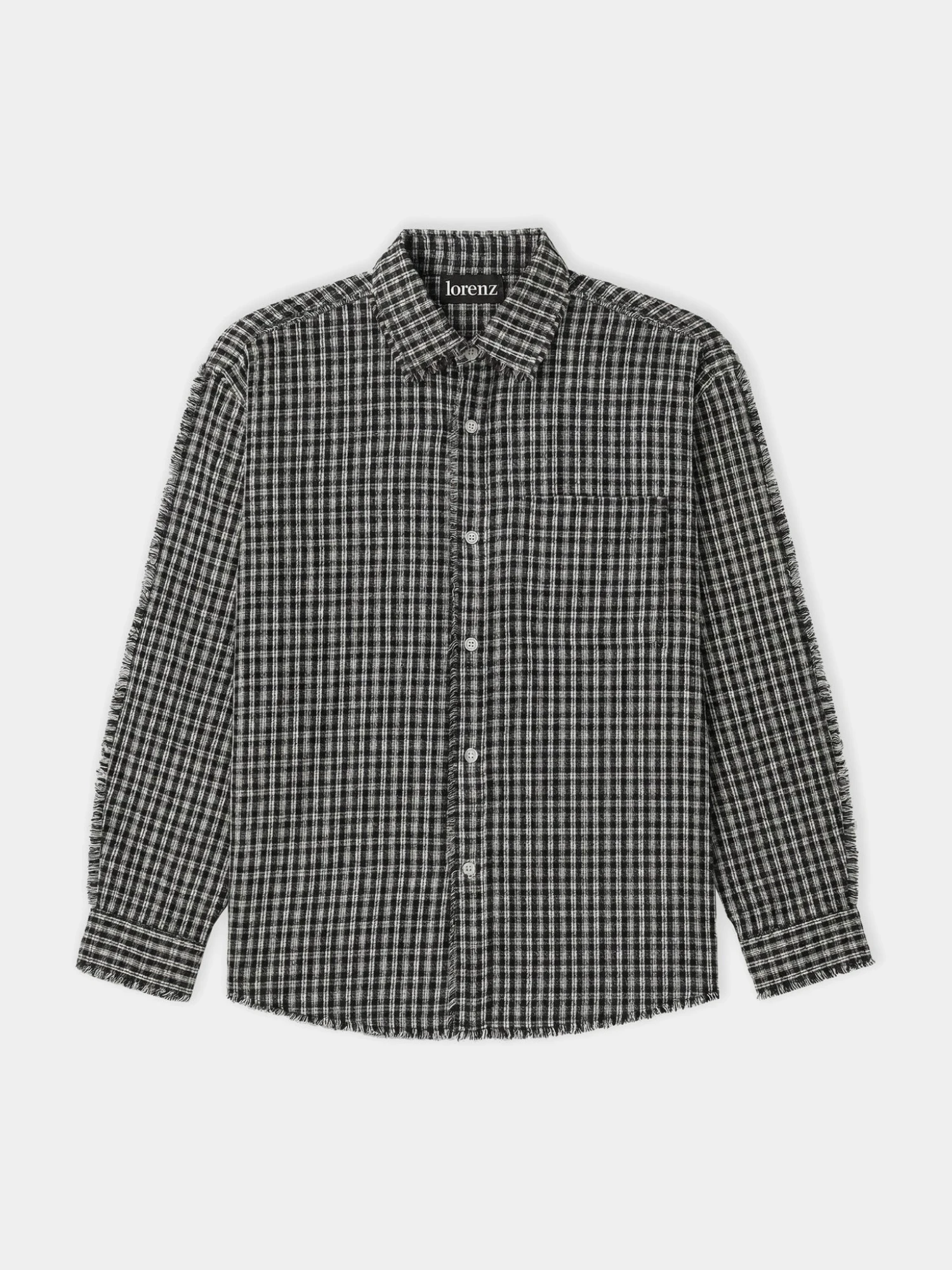 Рубашка lorenz Checked Fringe Black