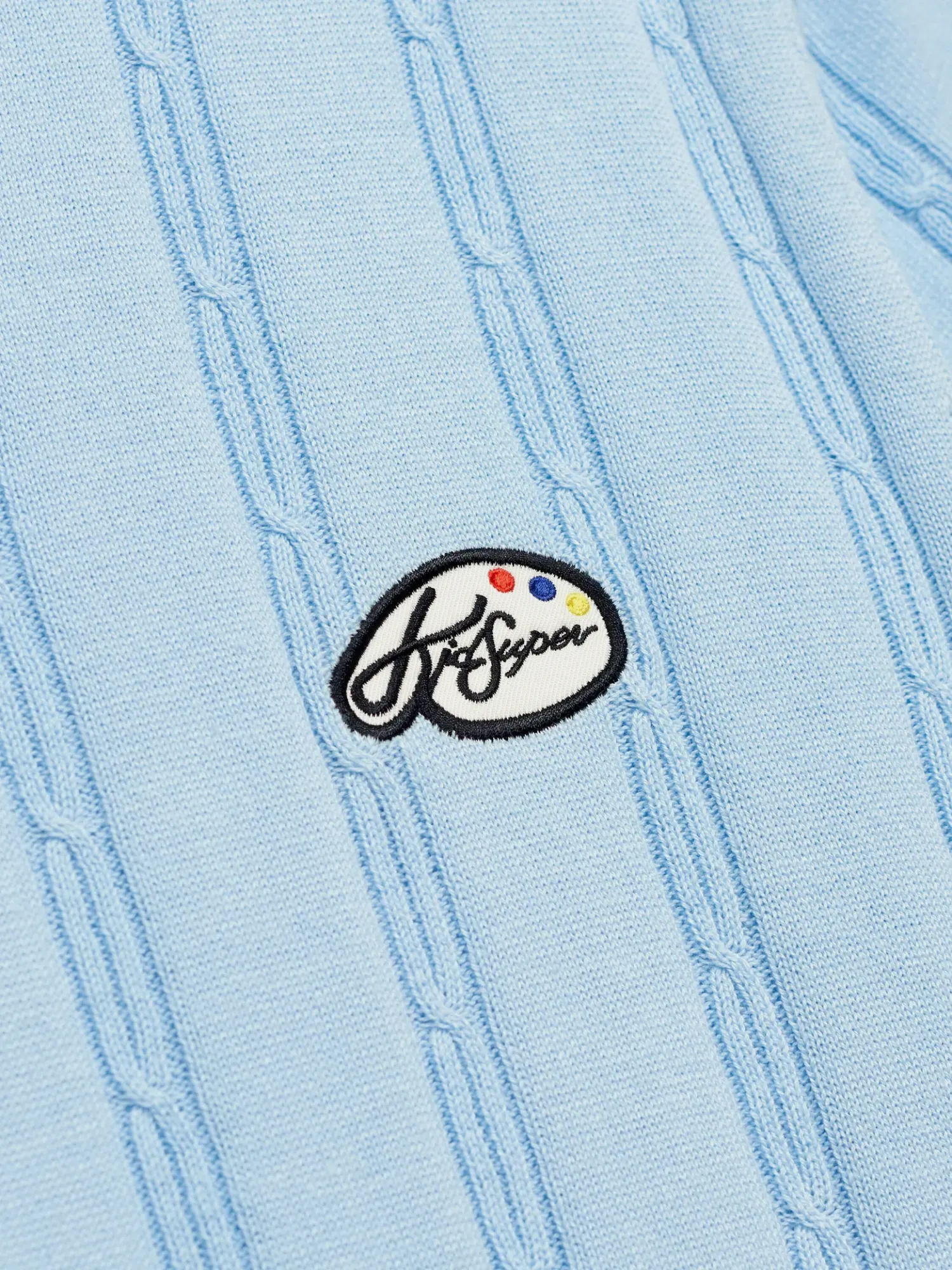 Поло KidSuper Painters Logo Knit Polo Light Blue