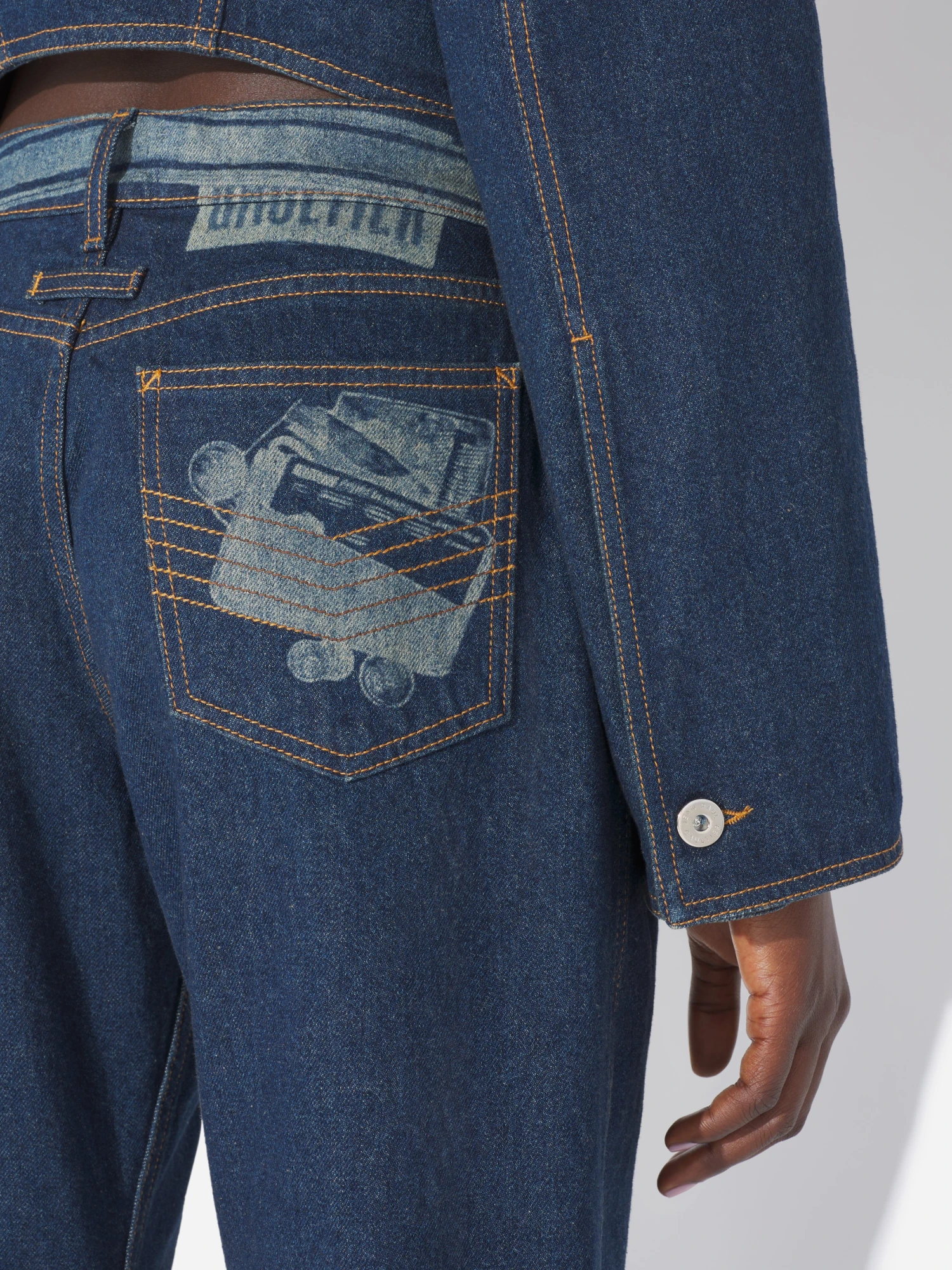 Женские джинсы Jean Paul Gaultier With Trompe L'oeil Vintage Blue