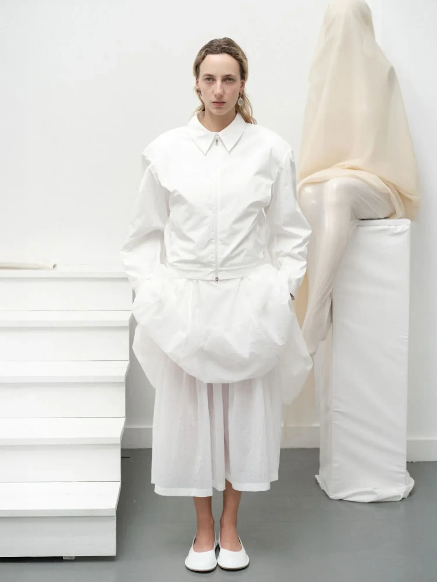 Женские брюки AMOMENTO Shirring Culotte White