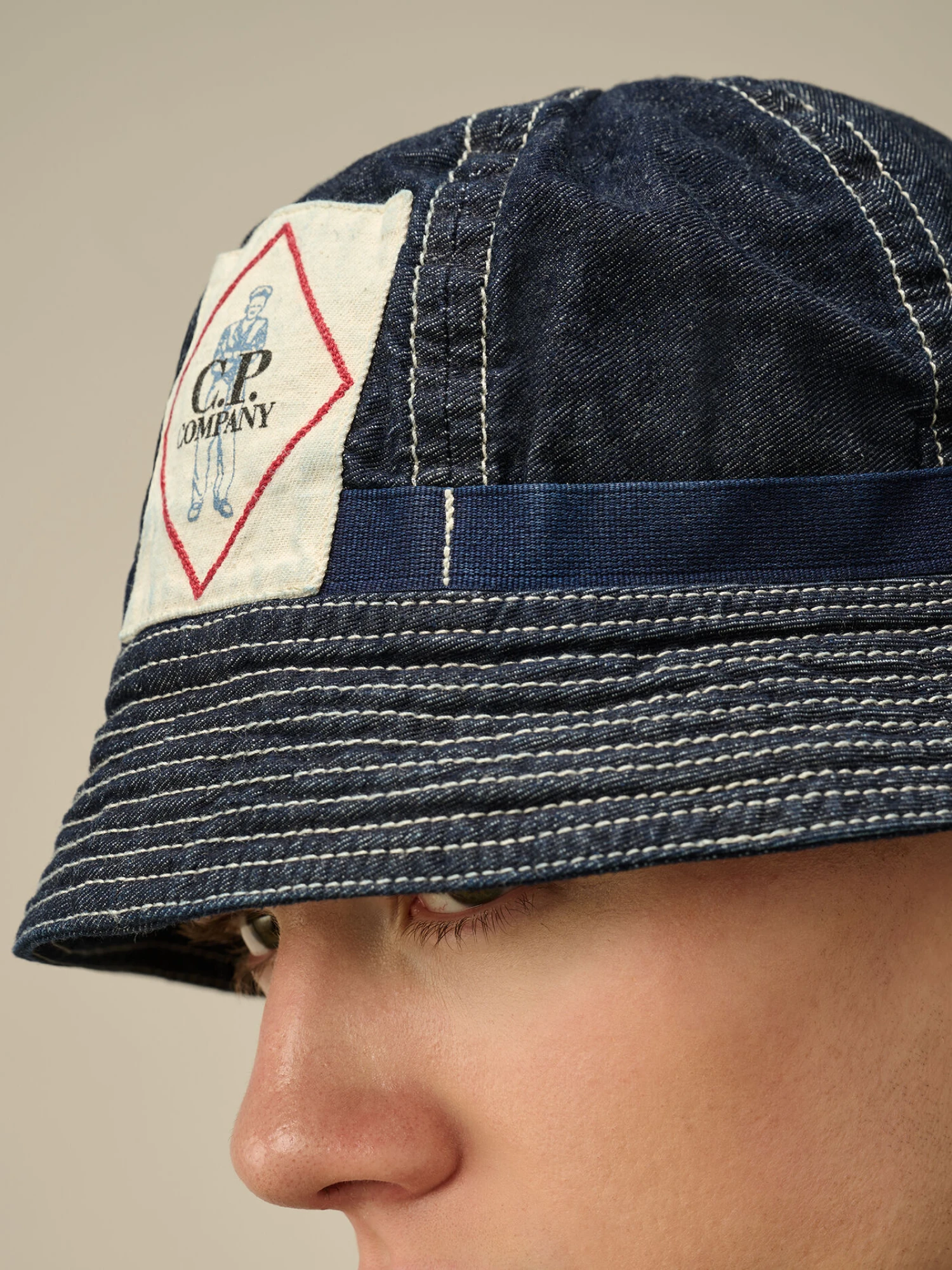 Панама C.P. Company 3/1 Bucket Hat Denim