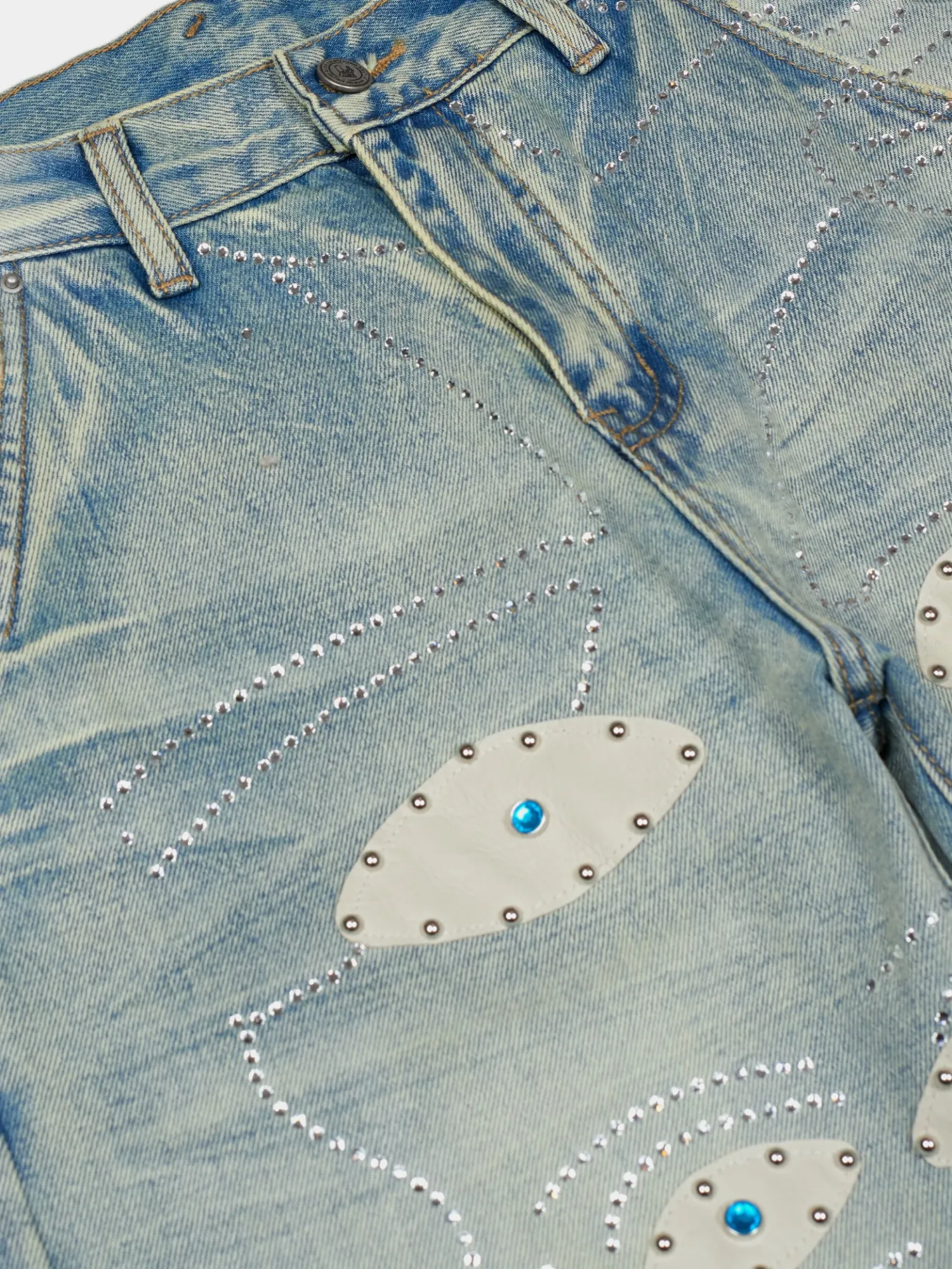 Джинсы KidSuper Studded Face Jeans Blue