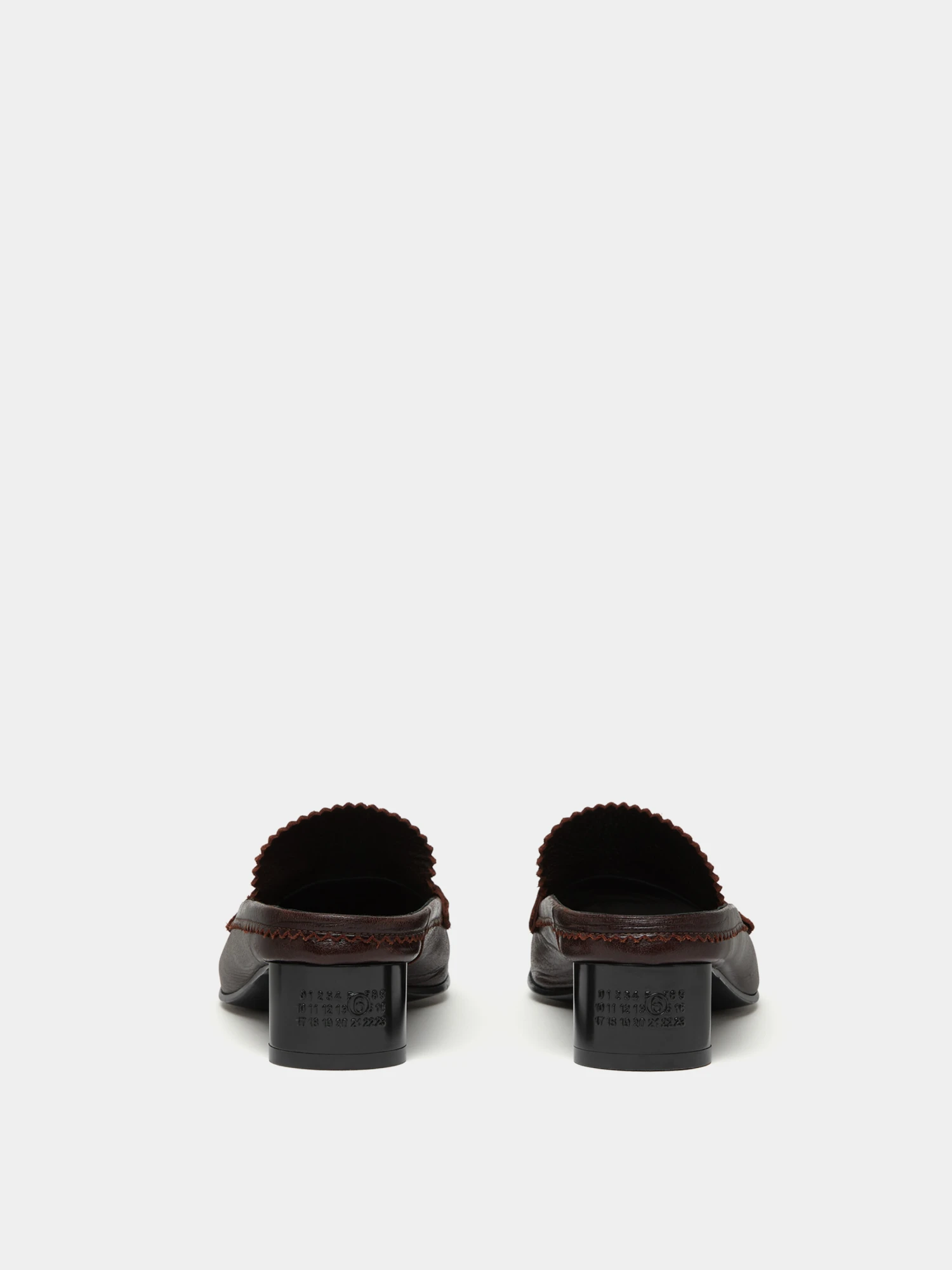 Женские мюли MM6 Maison Margiela Swing-Toe Leather Brown
