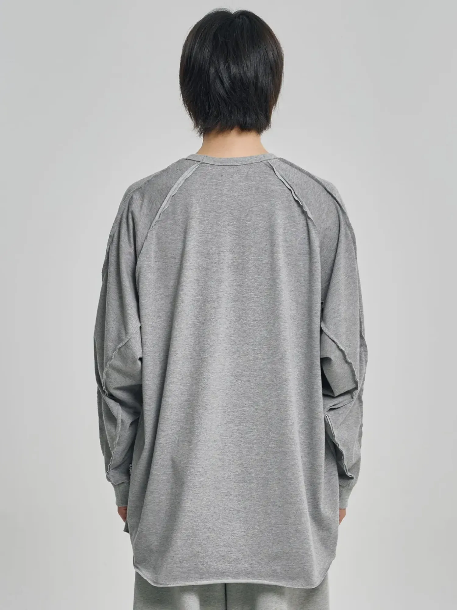 Лонгслив AJOBYAJO Raw Edge Sculpted Melange Grey