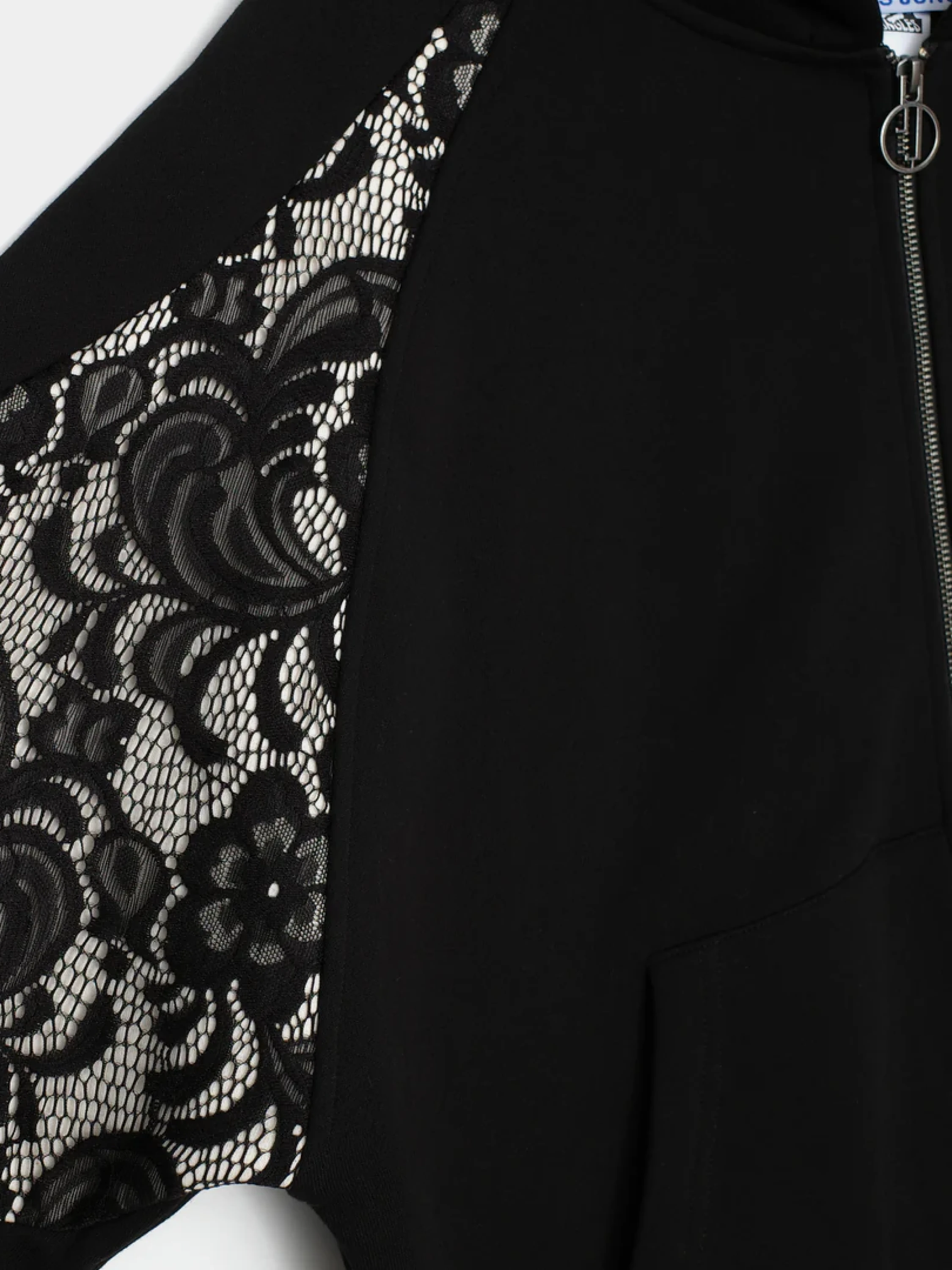 Зип-худи Jungles Jungles Lace Panel Hoodie Black