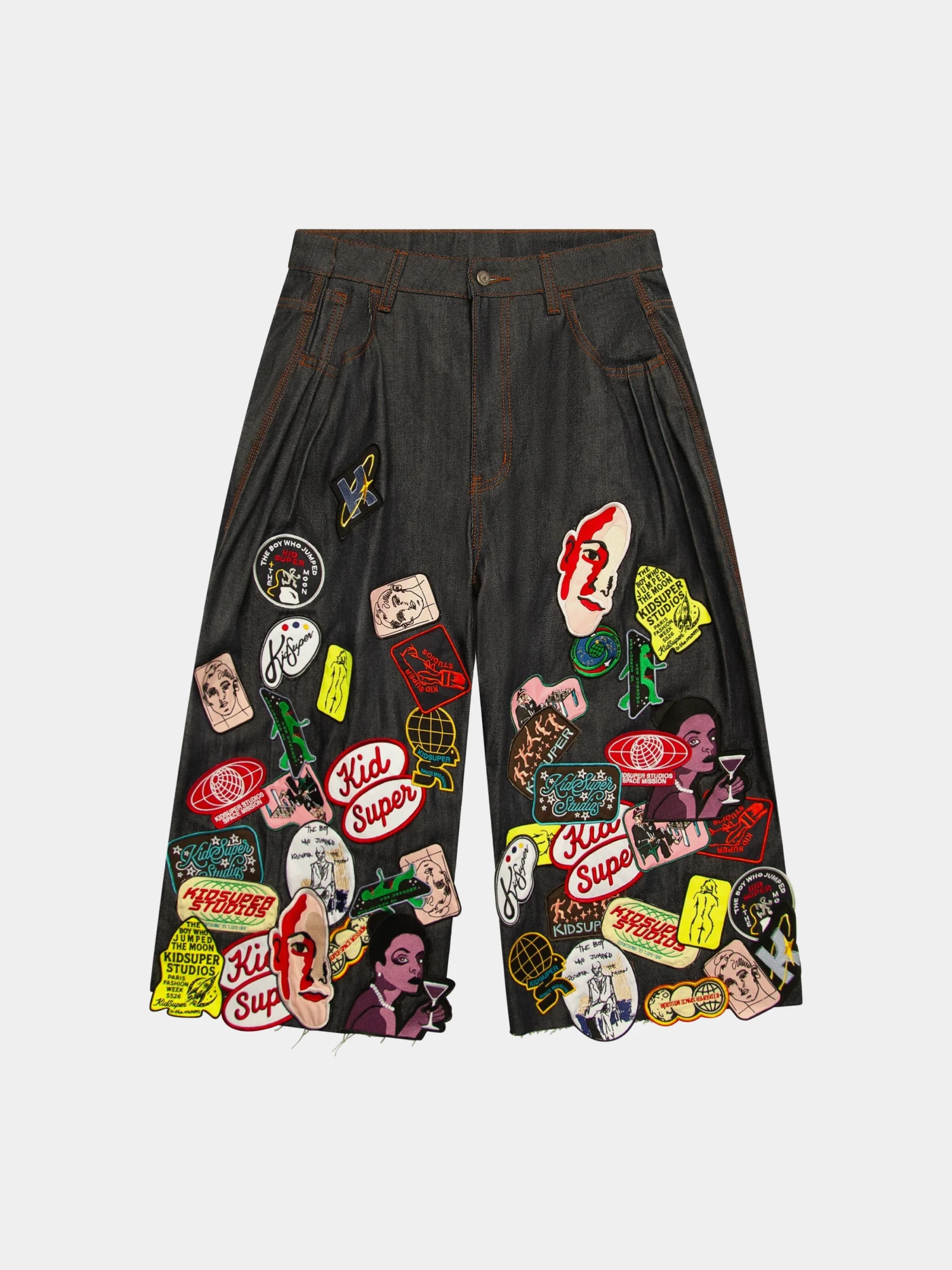Шорты KidSuper Patches Denim Short Dark Blue
