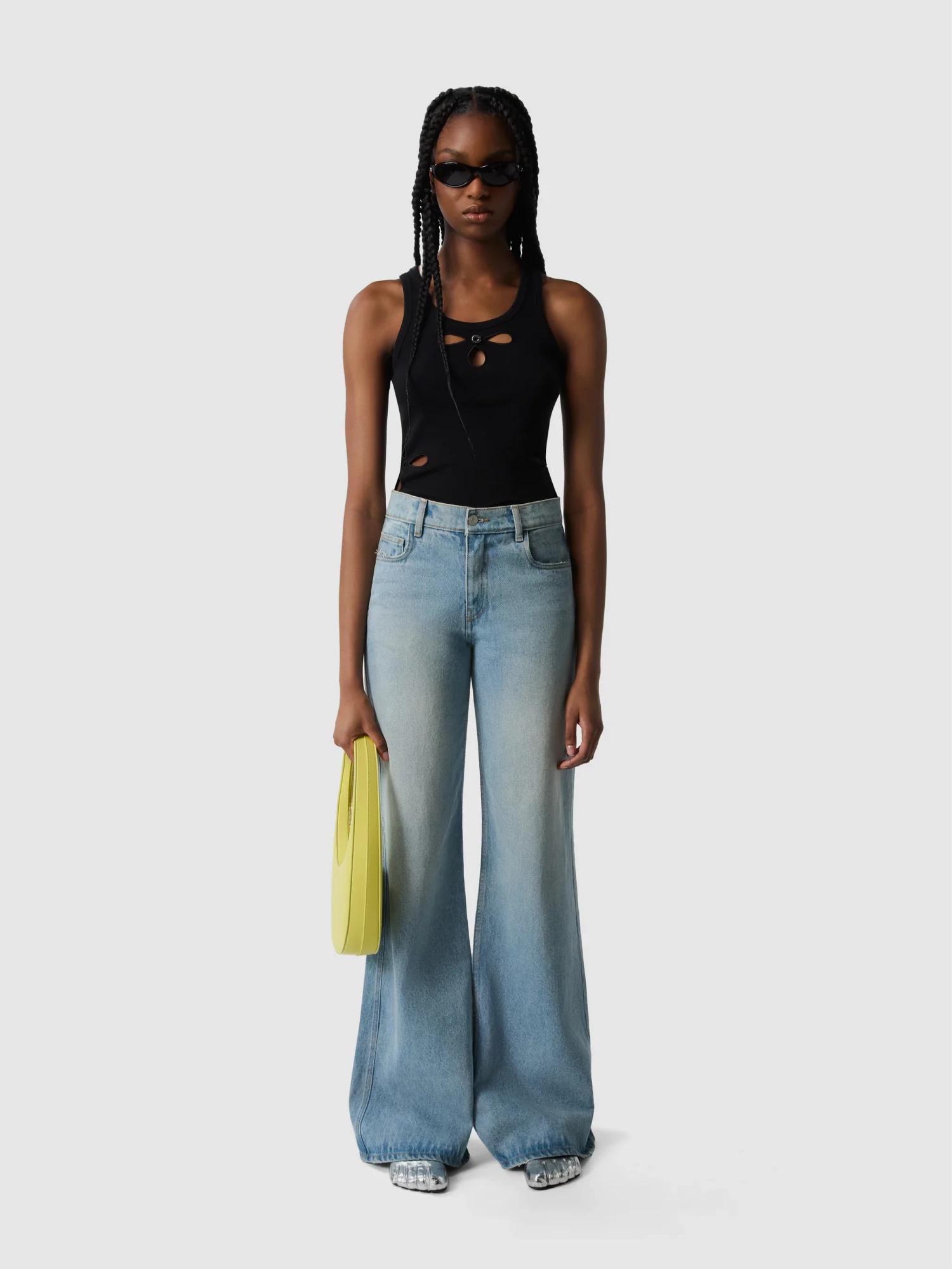 Женские Джинсы Coperni Wide Leg Pants Blue