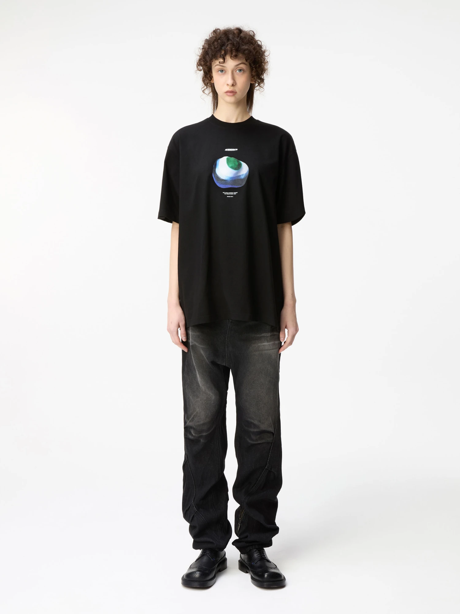 Футболка ADERERROR Dimension Ball Product. 126 Black/Blue