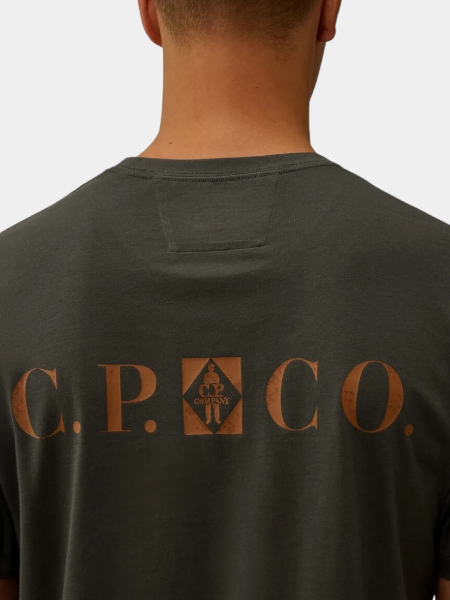 Футболка C.P. Company 30/1 Jersey Logo Dark Shadow
