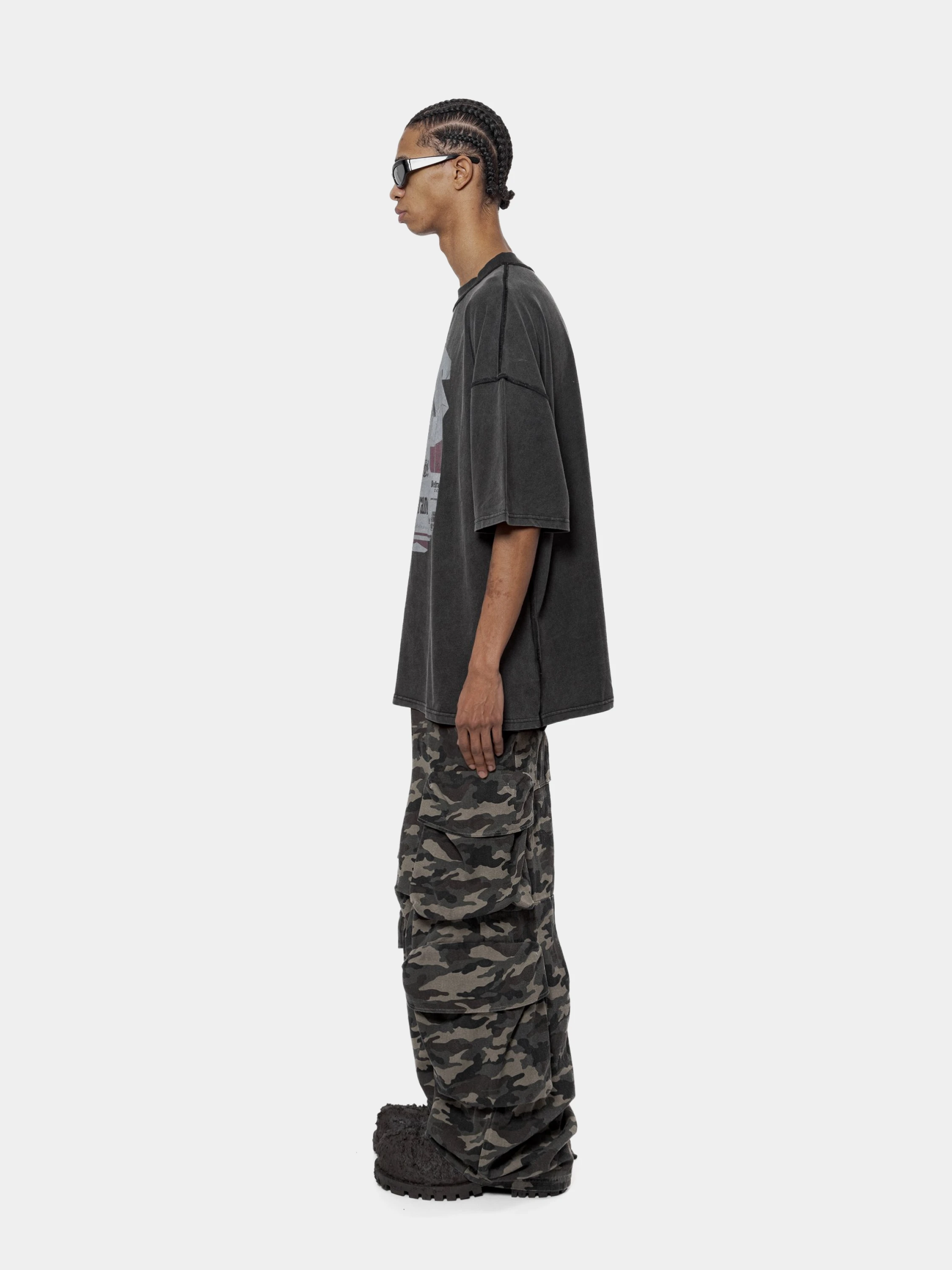 Футболка ARNODEFRANCE 'Antisocial Flavor Red' Washed Black