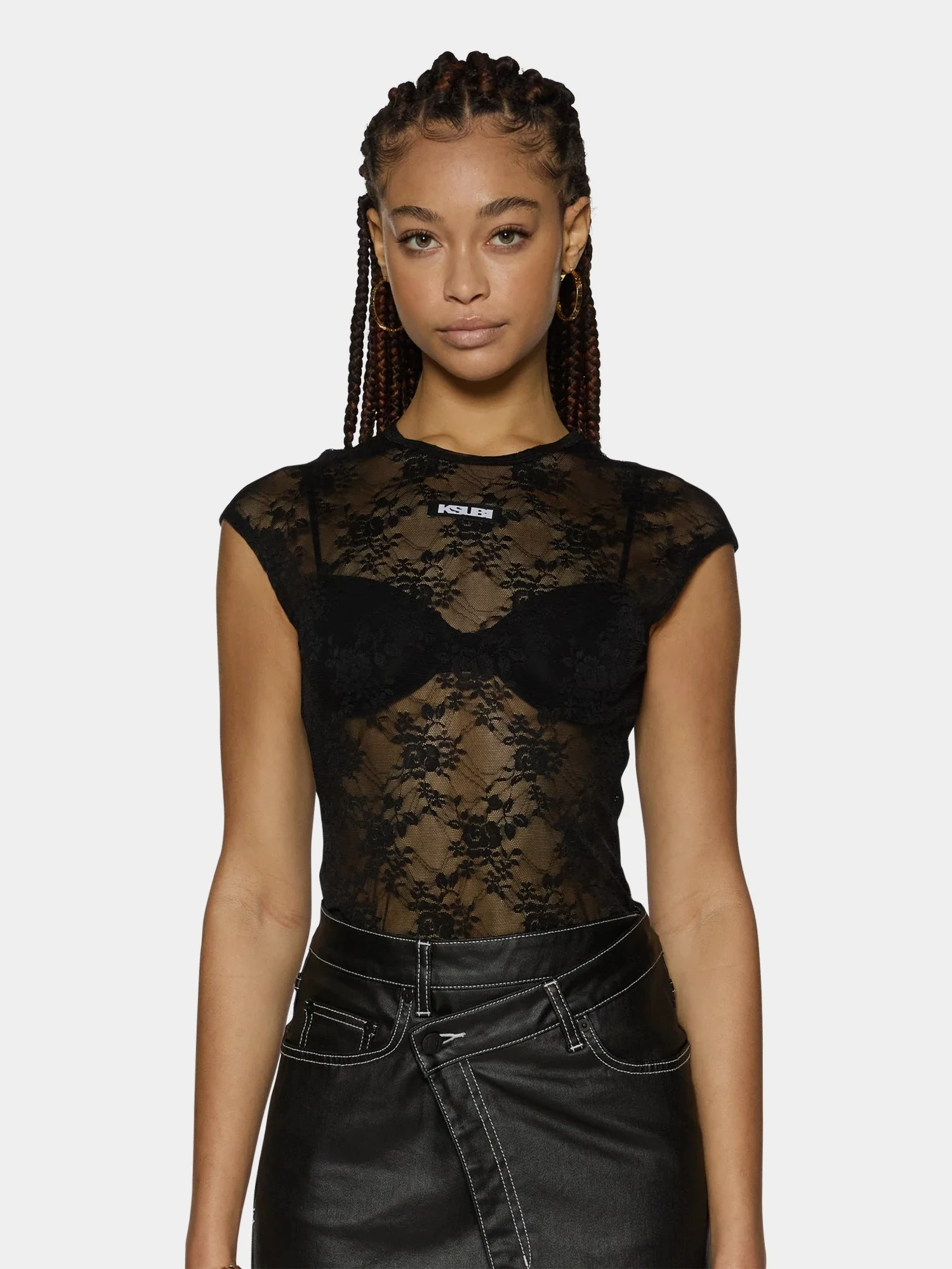Женский Топ Ksubi Slim Tee Black Lace