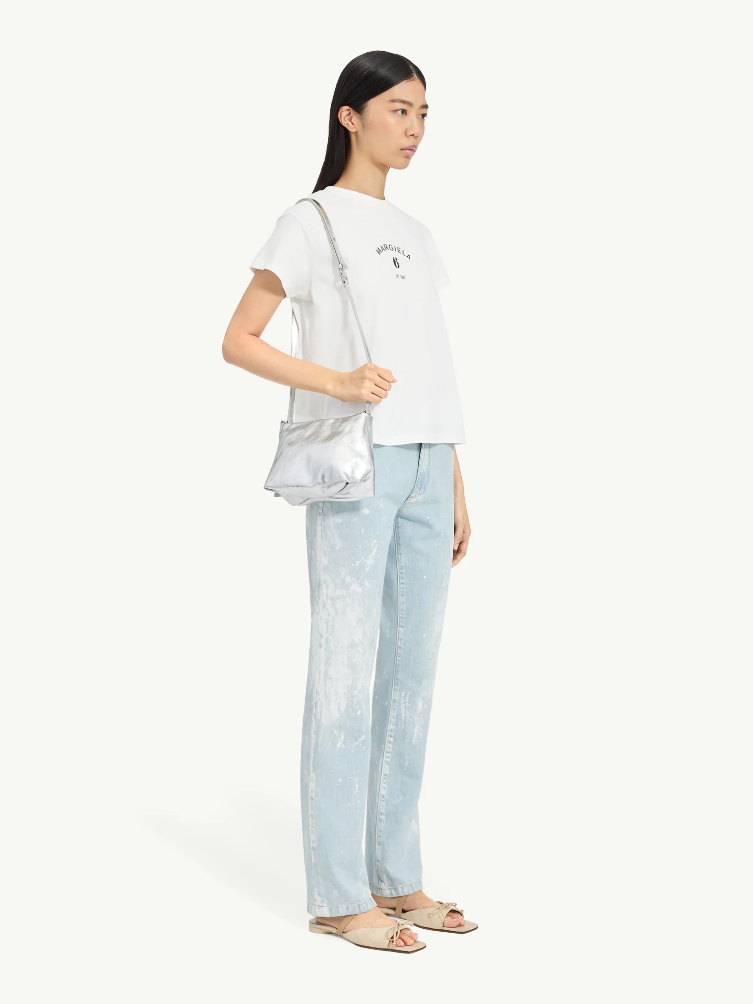 Женская футболка MM6 Maison Margiela Logo Tee White