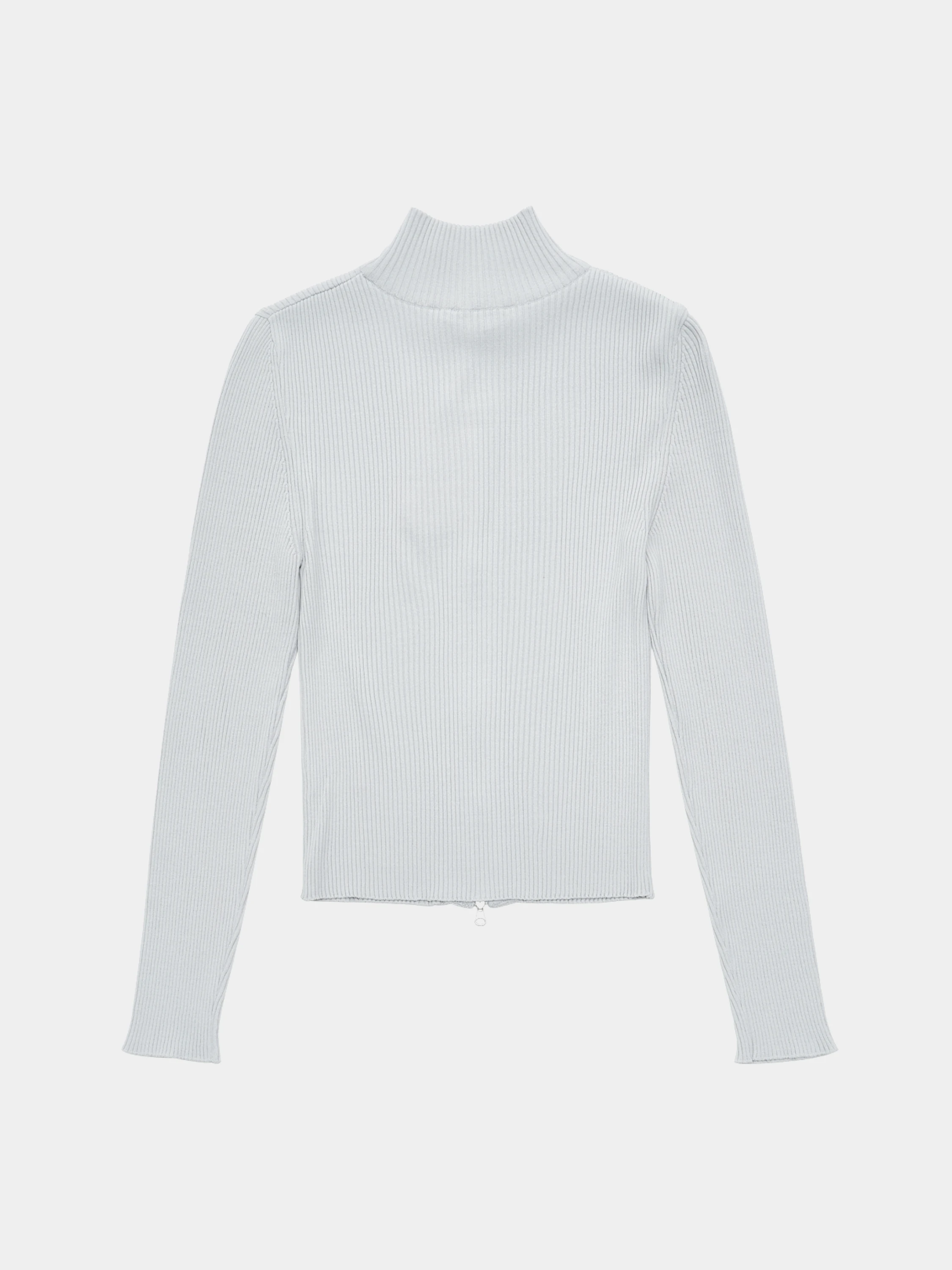 Женский кардиган AMOMENTO RIibbed Mock Neck Cardigan Light Grey