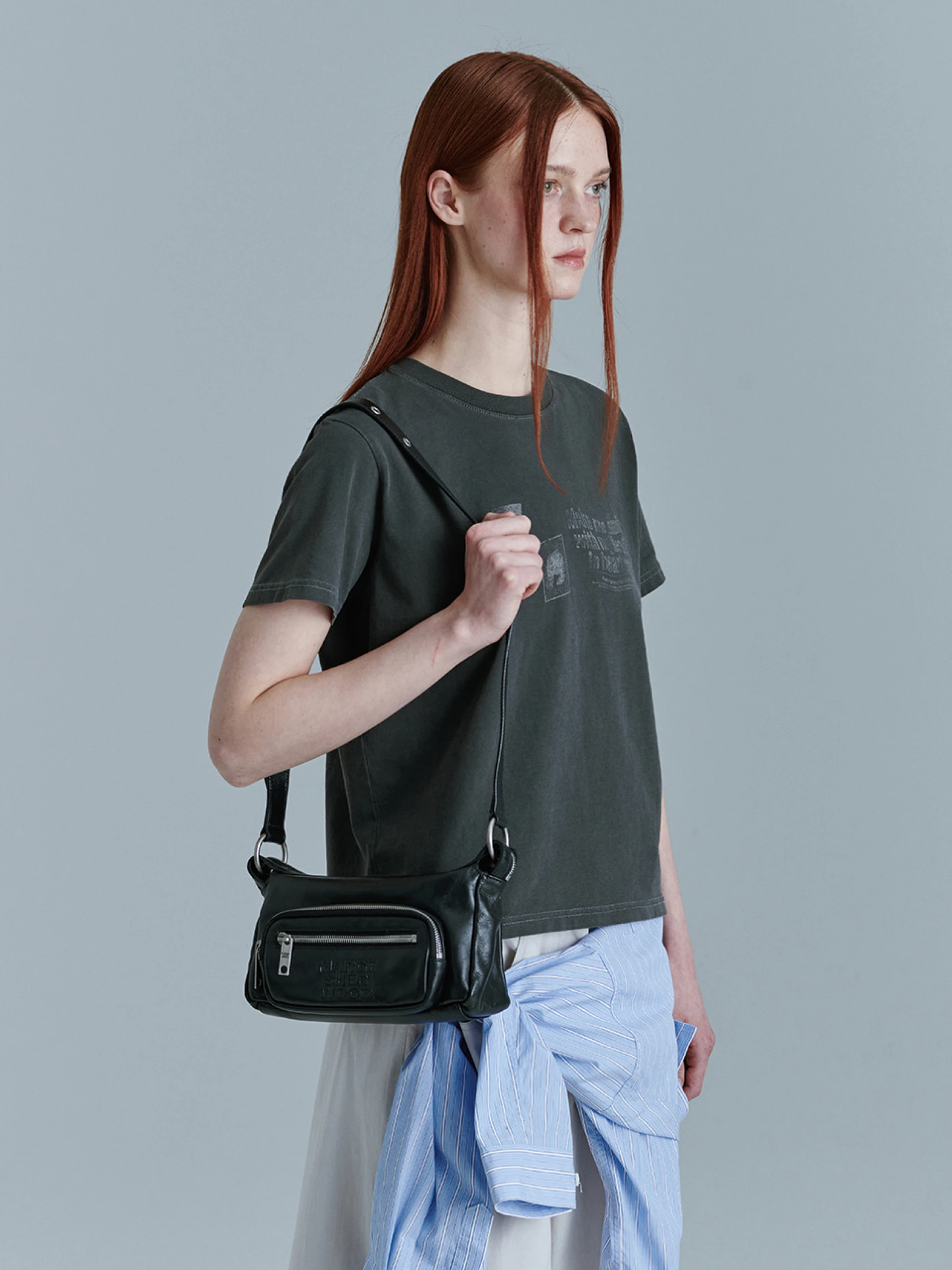Сумка MARGESHERWOOD Outpocket Hobo Mini Black Glossy Plain