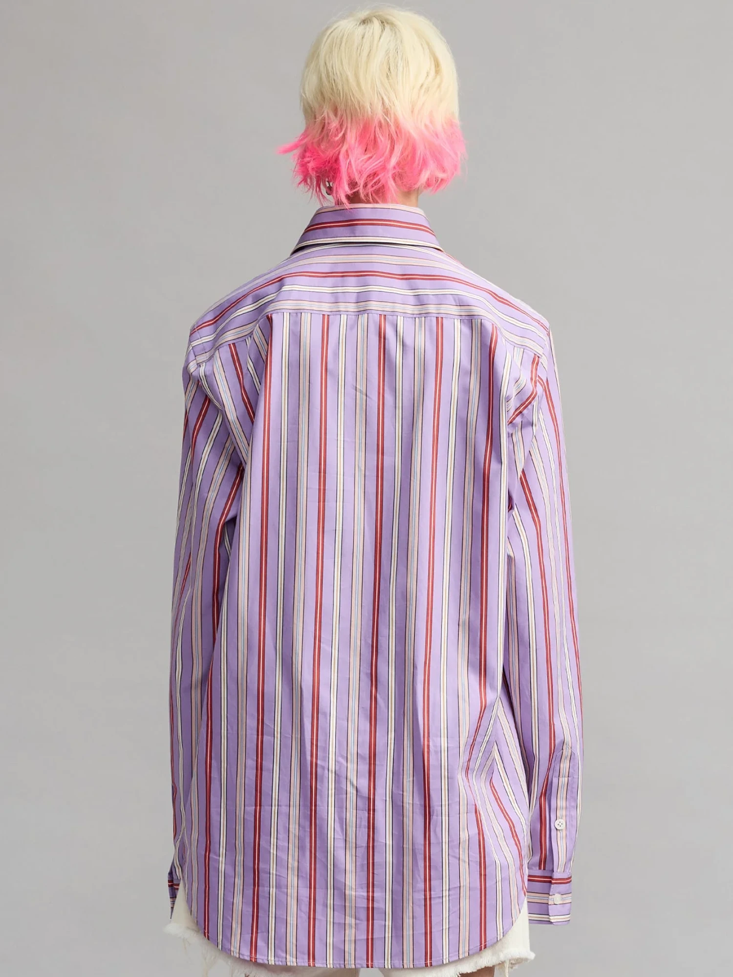 Женская рубашка R13 Relaxed Oversized Purple Funky Stripe Multi