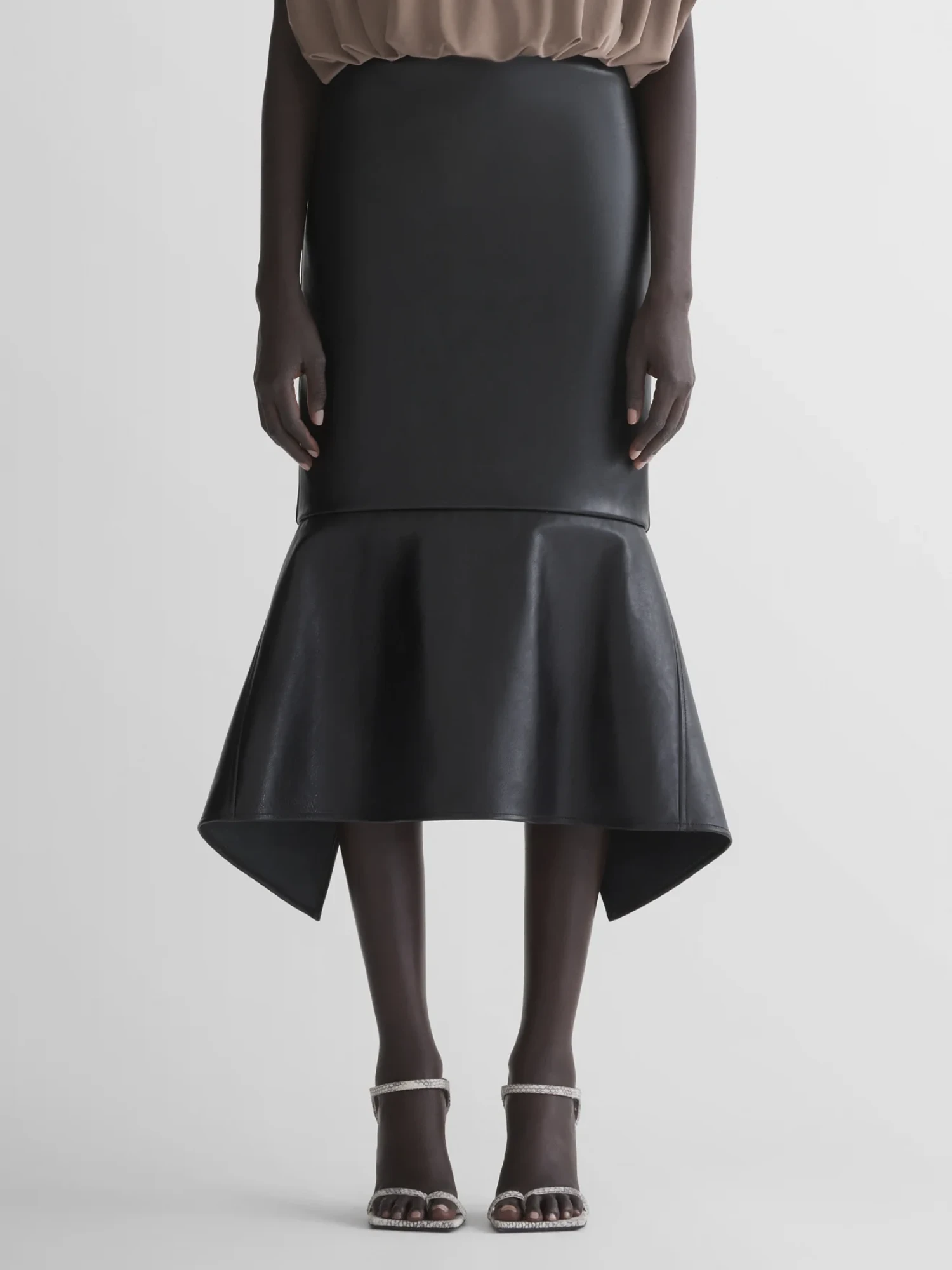 Женская юбка MUGLER Mermaid Leather Black