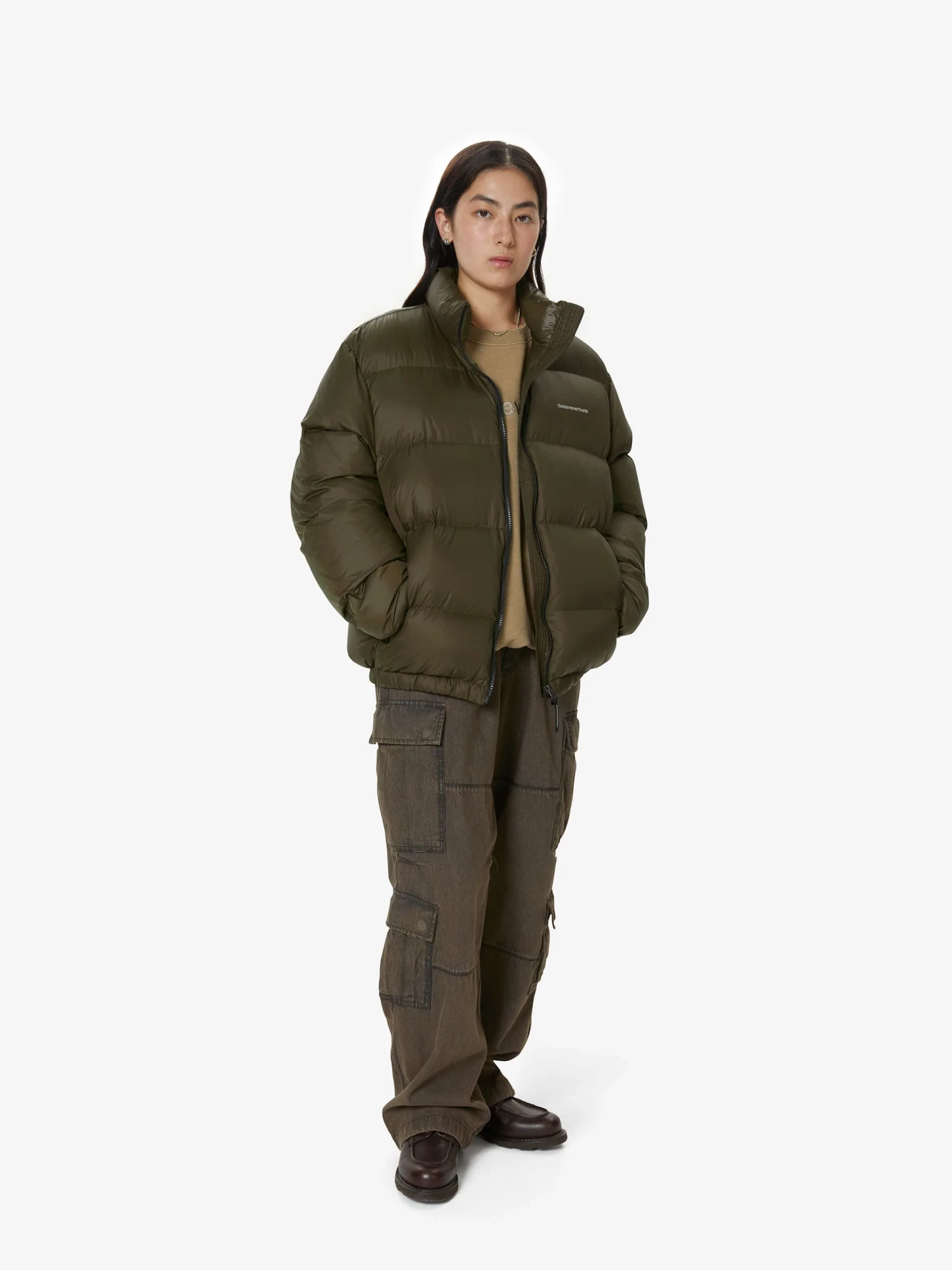 Пуховик thisisneverthat Pertex T Down Jacket Brown