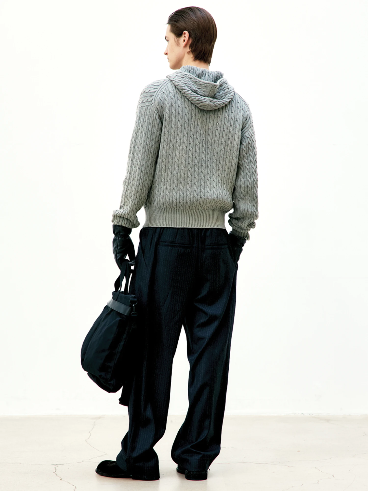 Зип-худи COOR Cotton Piece Dyed Cable Washed Grey