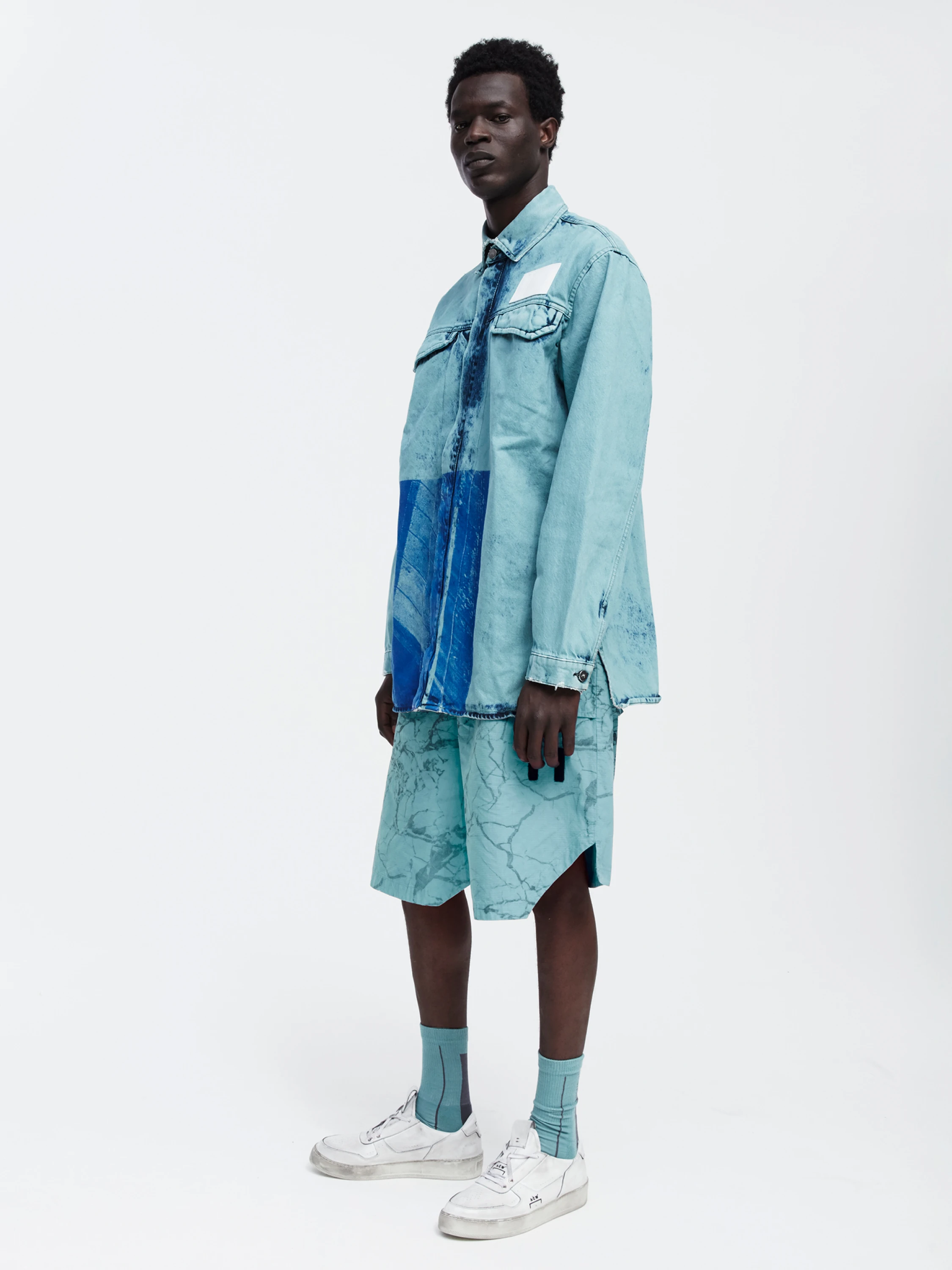 Рубашка A-COLD-WALL* Bleached Overdyed Faded Teal