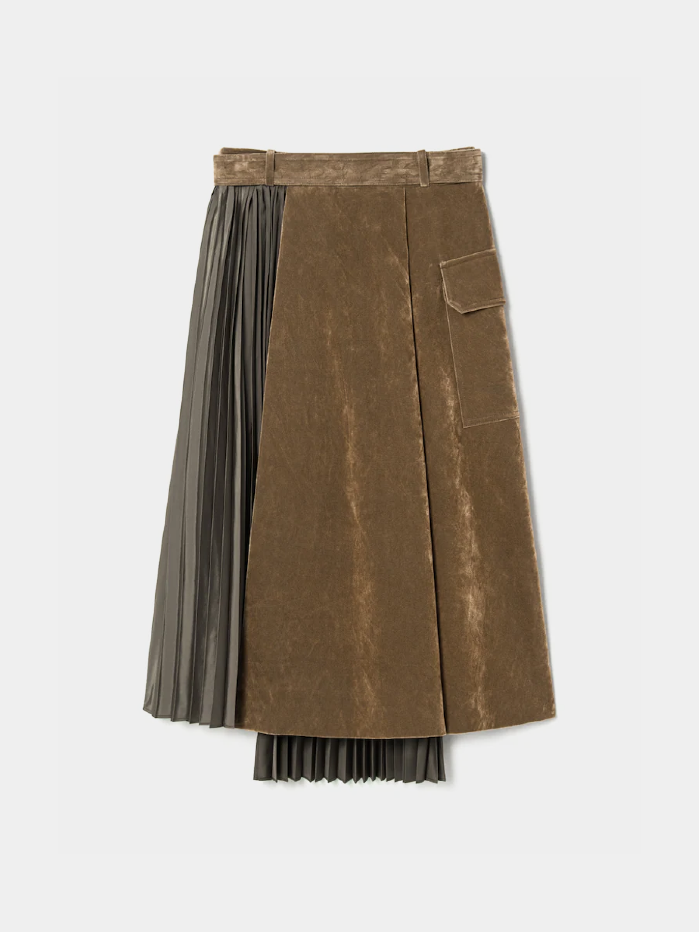Женская юбка JUUN.J Pleated Velvet Skirt Beige