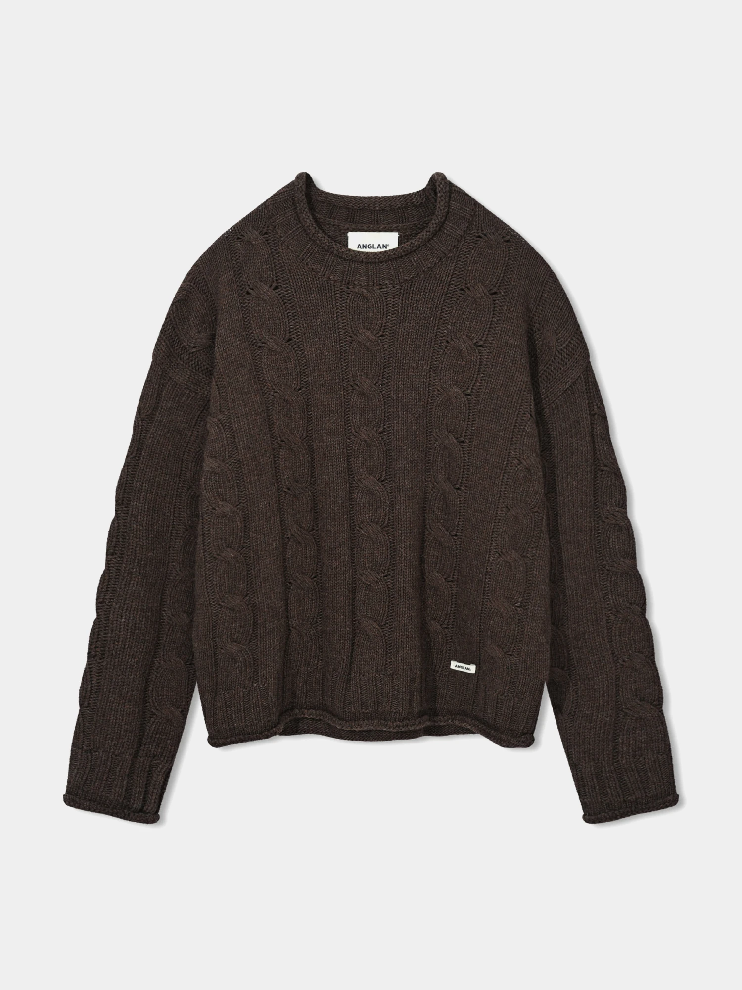Свитер ANGLAN Wool Blend Oversized Cable Brown