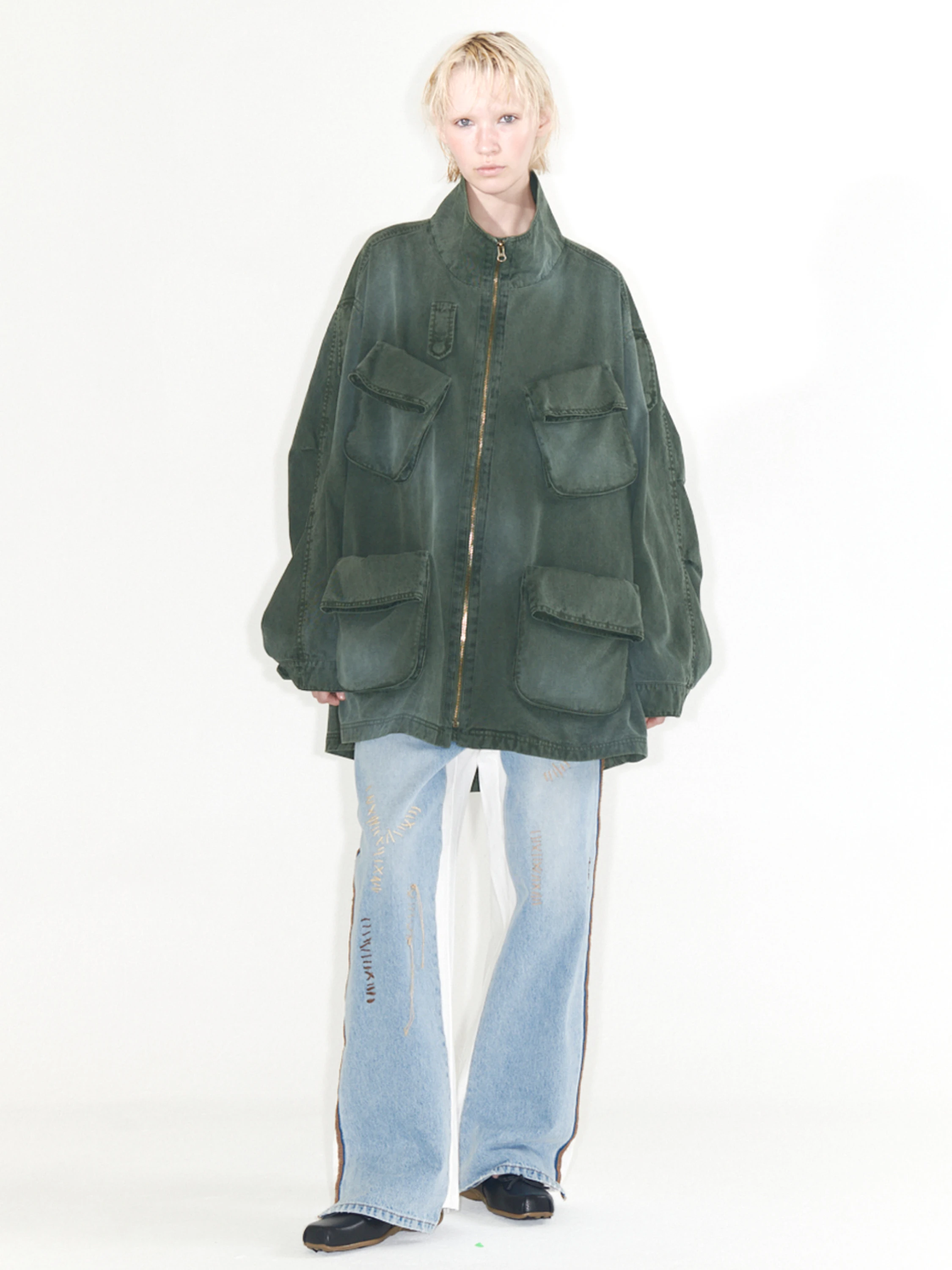Женская джинсовая куртка OPEN YY Cargo Pocket Field Khaki