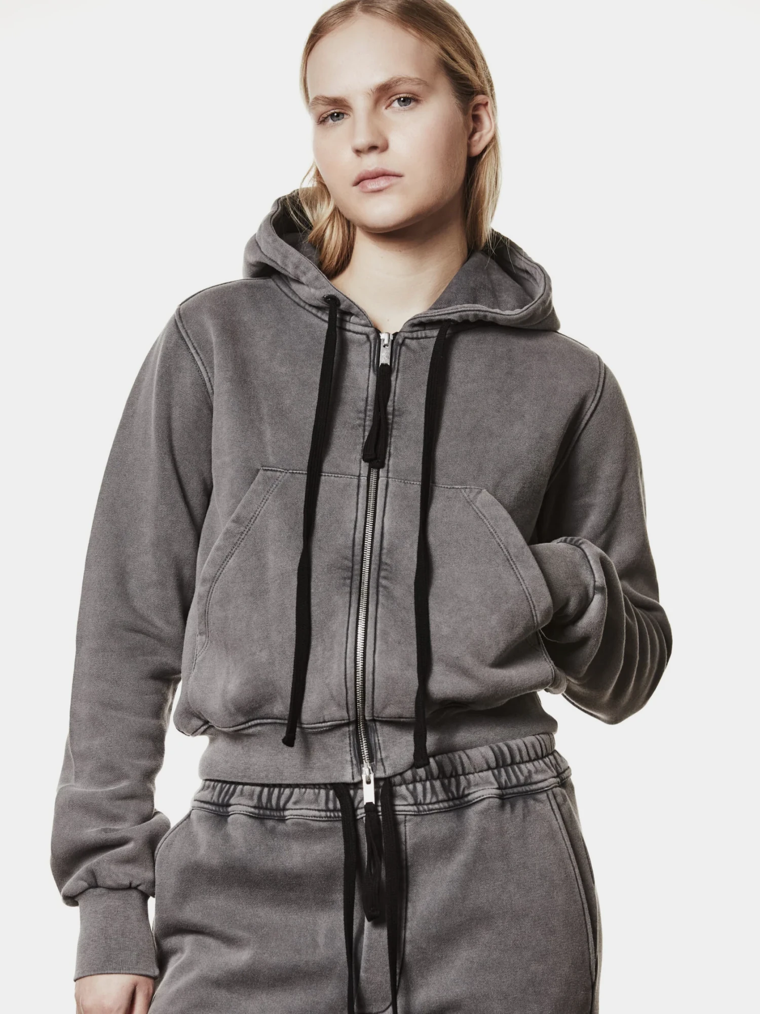 Женское зип-худи thom/krom W SJ 495 Used Grey