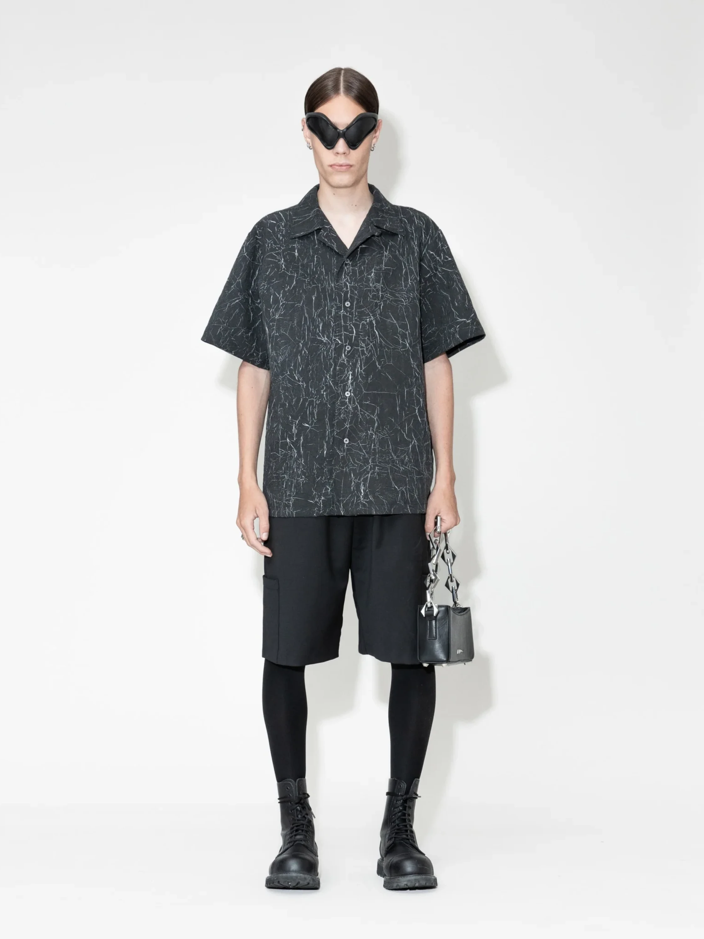 Рубашка Han Kjøbenhavn Wrinkle Bowling Black