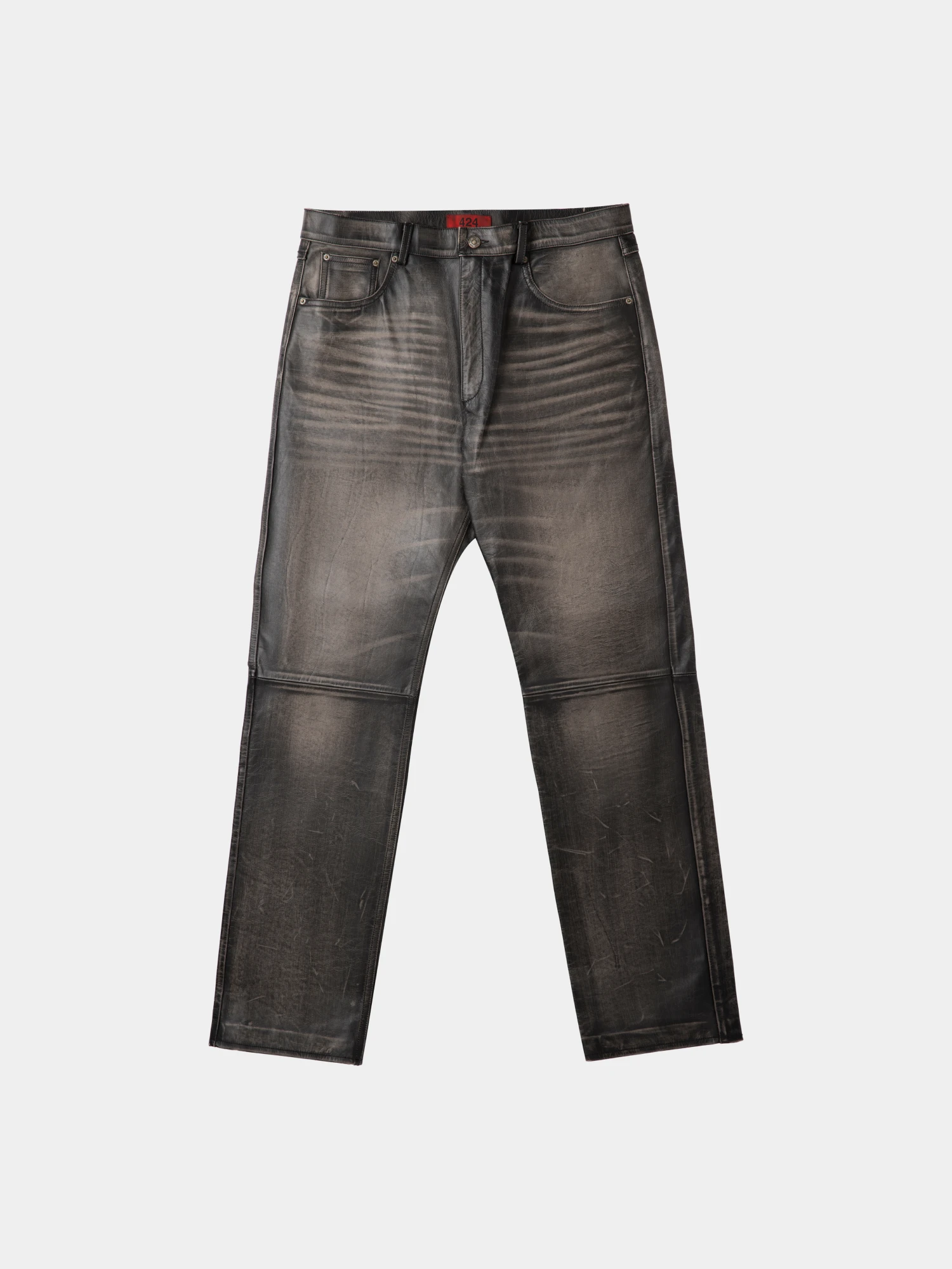 Кожаные брюки 424 Leather Rub Off Pant Black