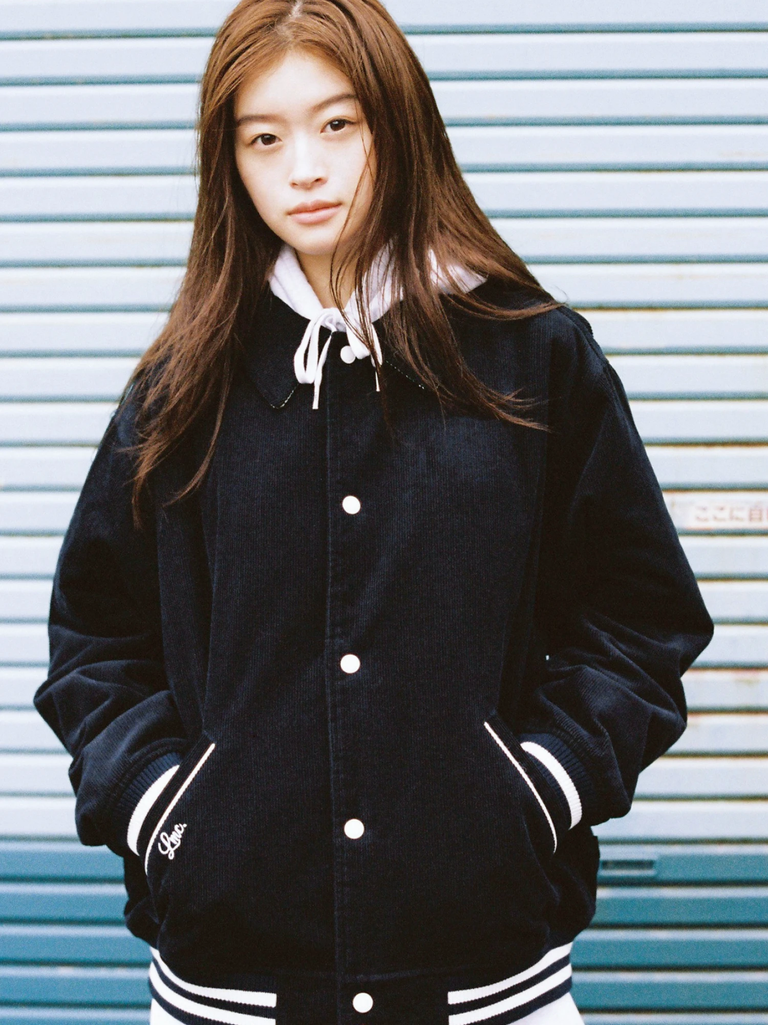 Бомбер LMC Coduroy Varsity Jacket Navy